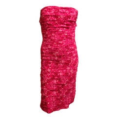 Michael Kors Pink Floral Strapless Dress