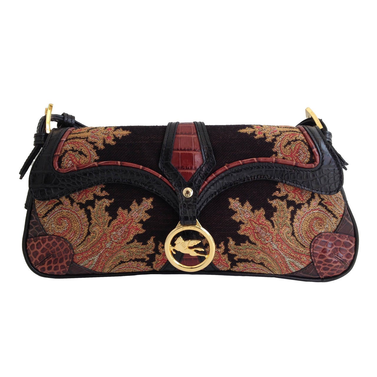 Etro Red and Black Paisley Bag