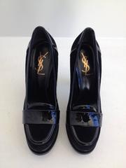 Yves Saint Laurent Black Velvet and Patent High Heel Loafers Size 36.5 (6)