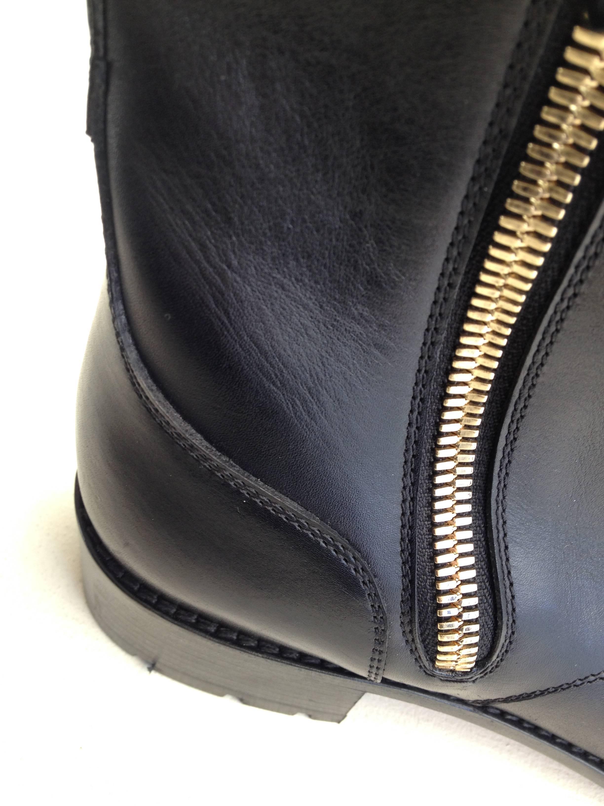 Valentino Black Biker Boot with Ruffle 2