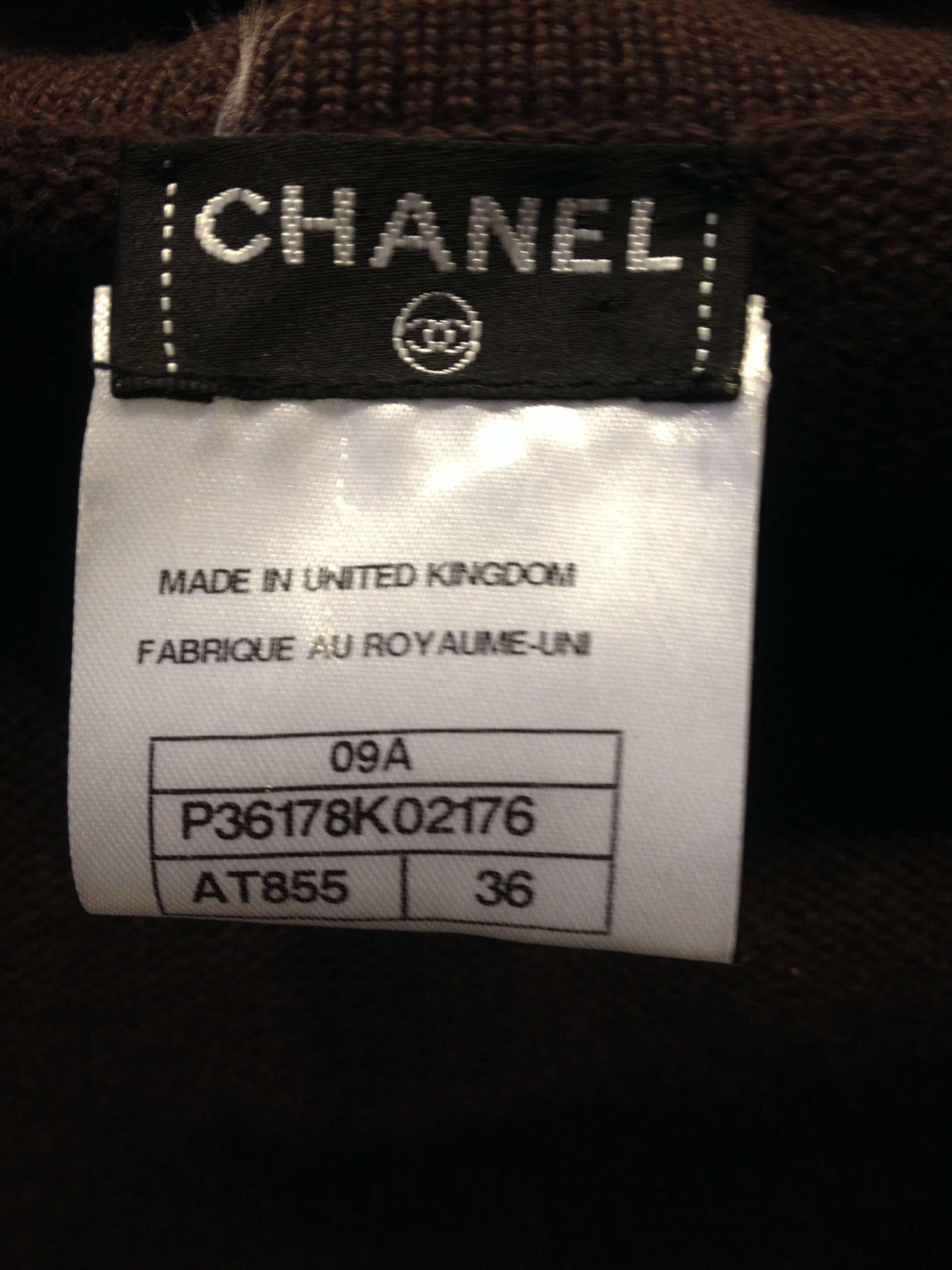 Chanel Brown Cashmere Cardigan  1