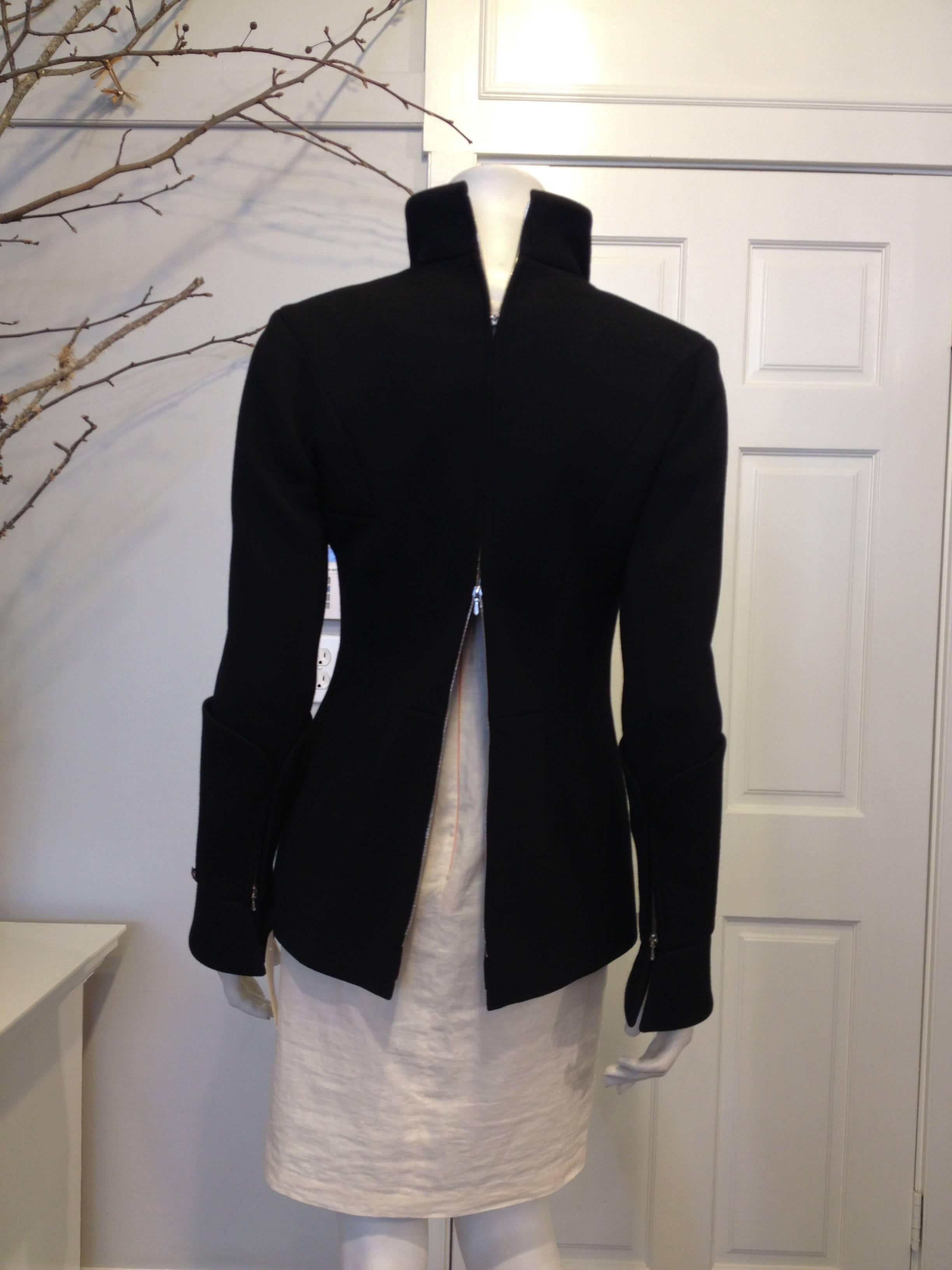 Chanel Black Jacket with Zippers Size 36 (4) For Sale 1