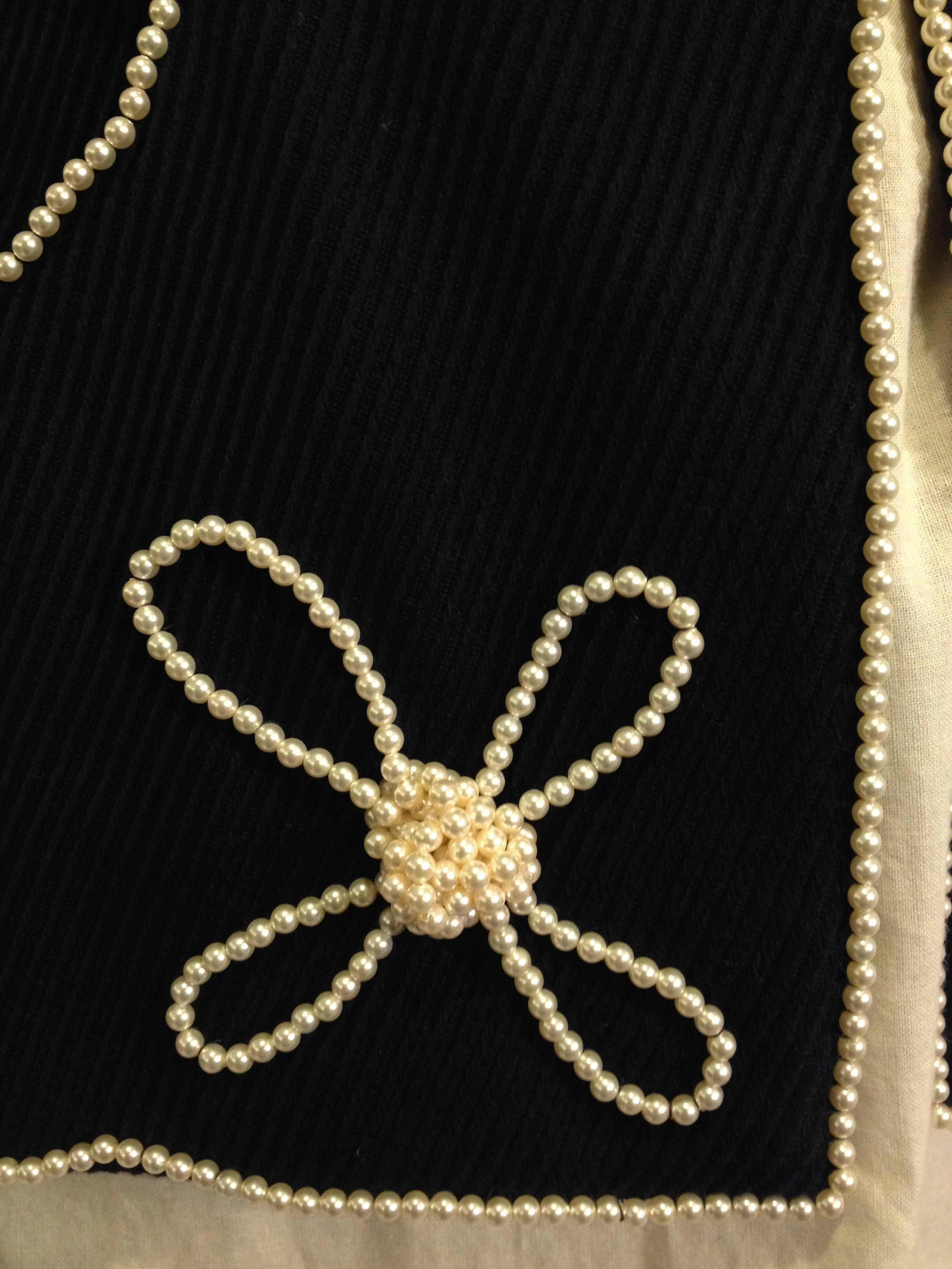 Chanel Navy Majorette Jacket with Pearls 1