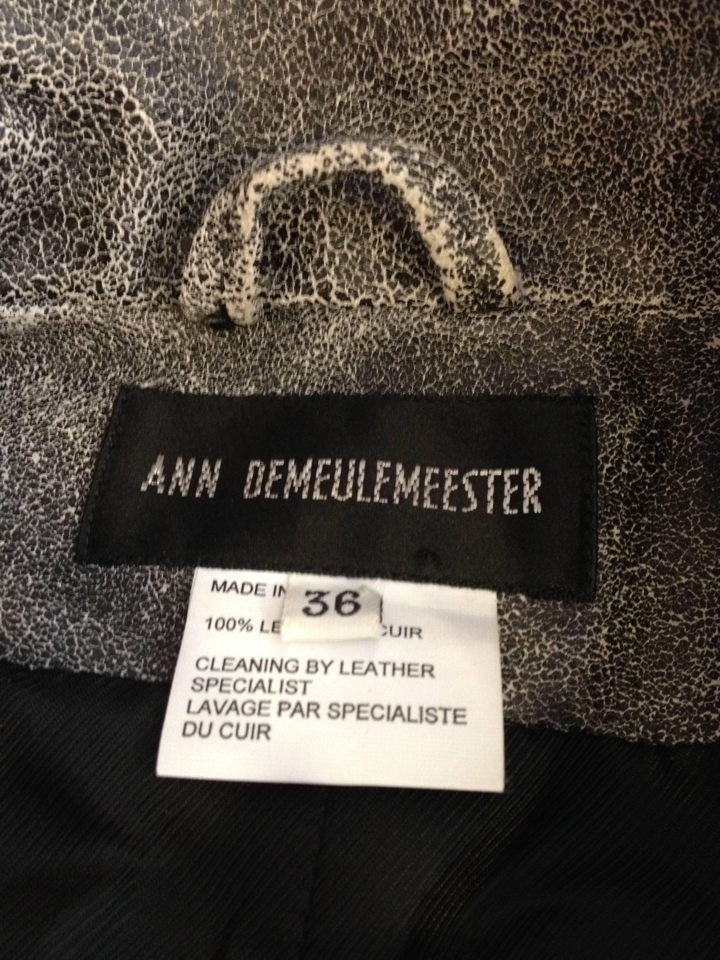 Ann Demeulemeester Grey Distressed Leather Jacket 5