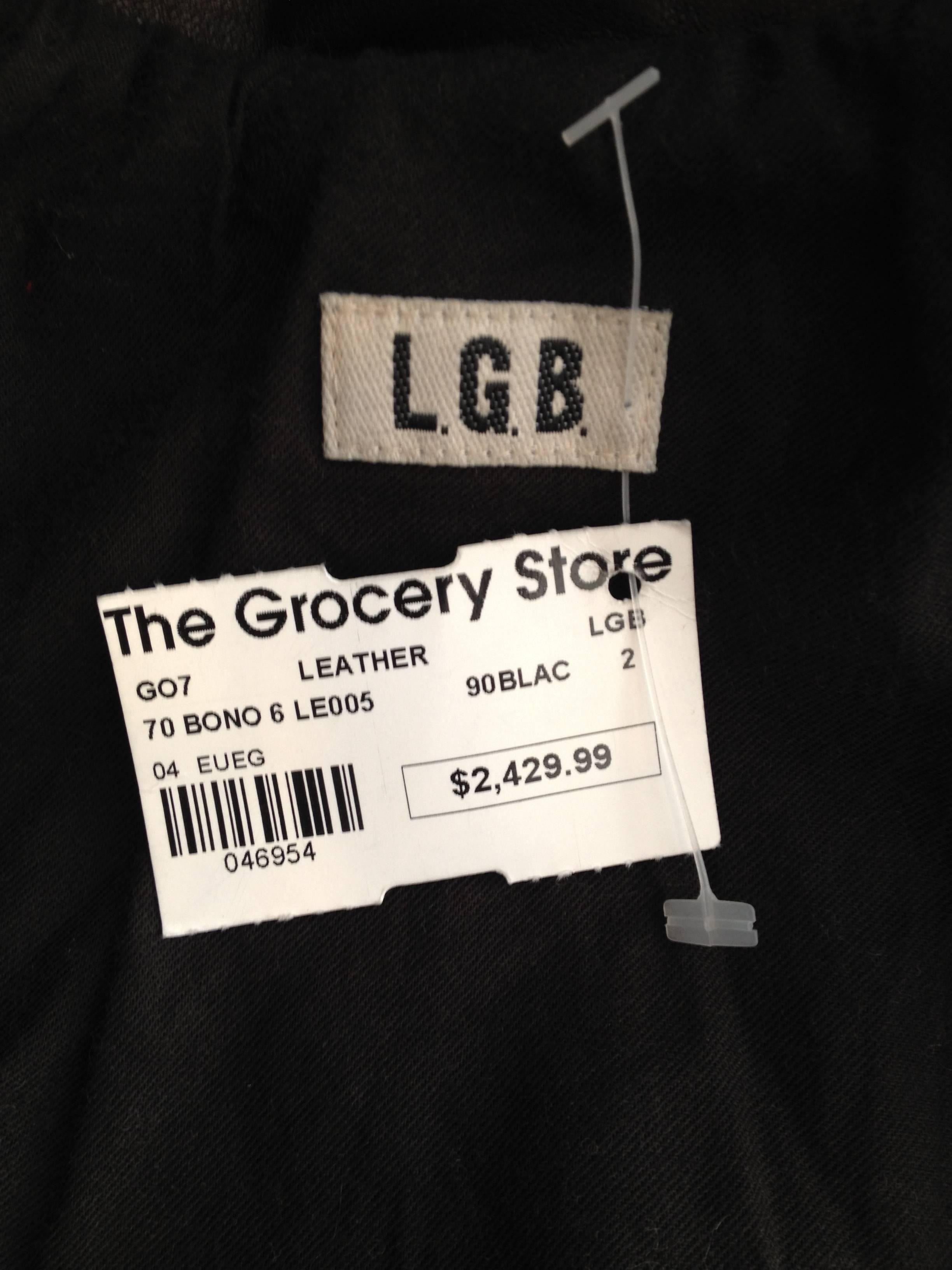 LGB Black Leather Hooded Bomber Jacket 5