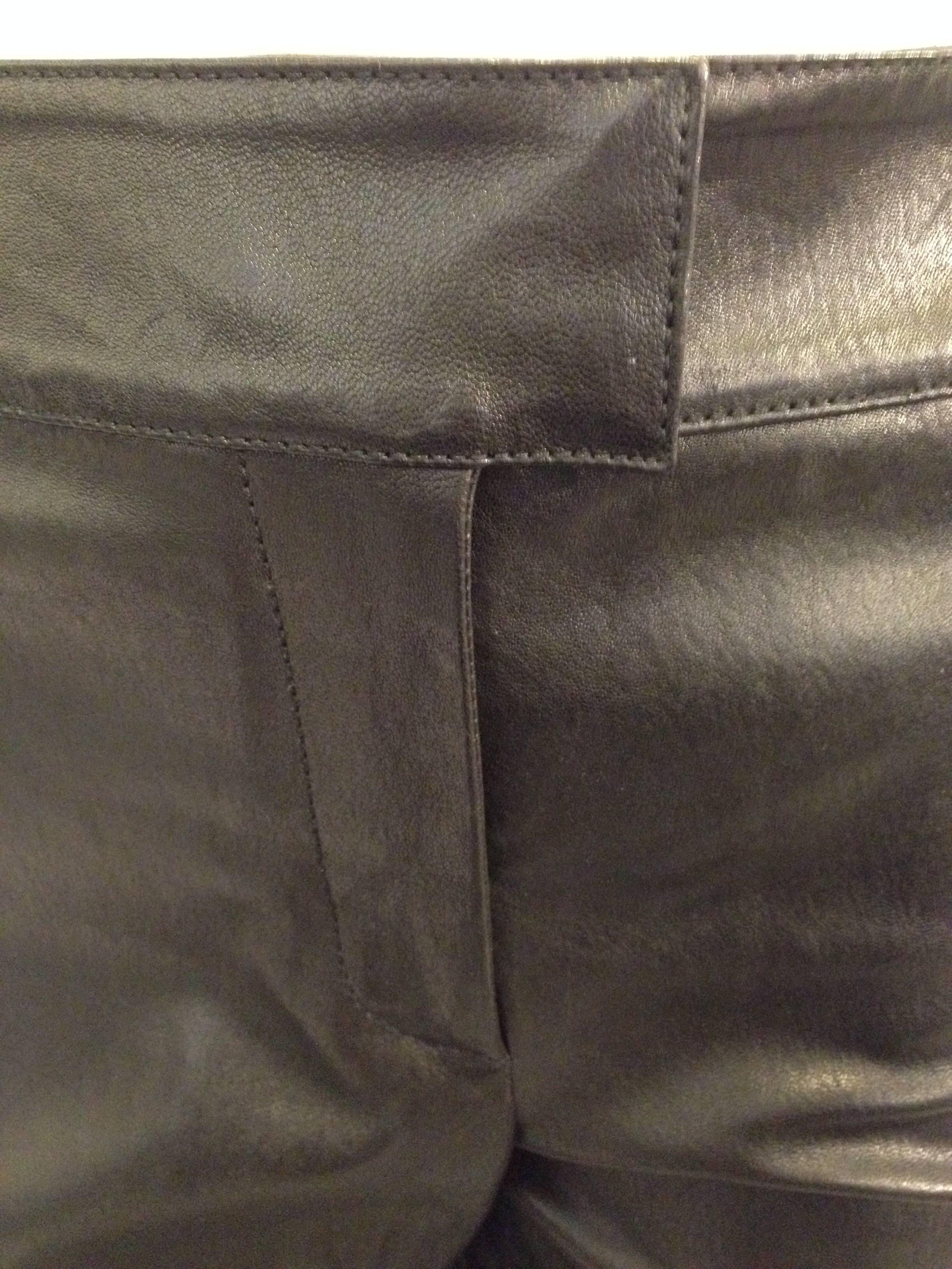 Givenchy Black Leather Pants Size 38 (6) 2