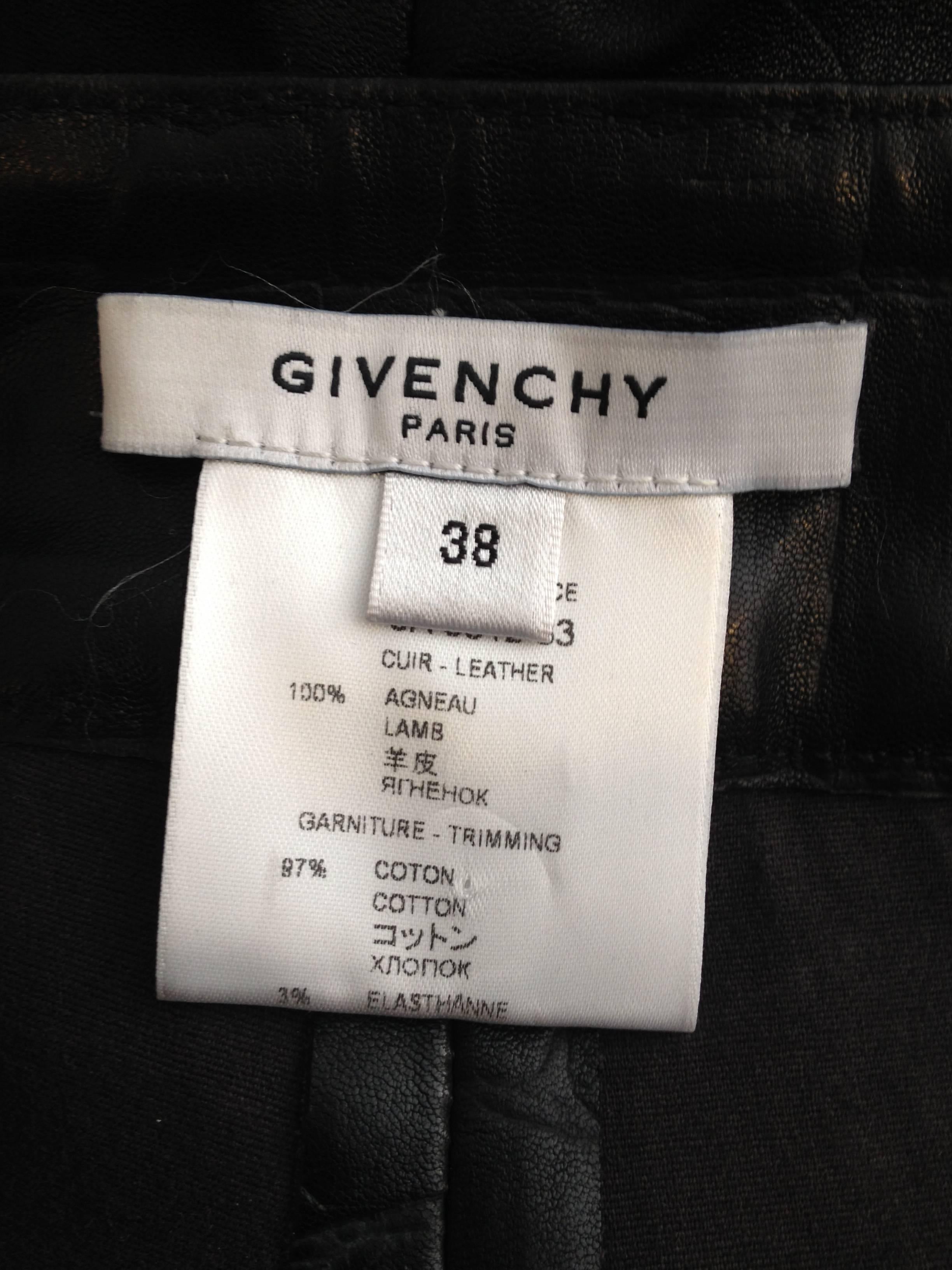 Givenchy Black Leather Pants Size 38 (6) 4