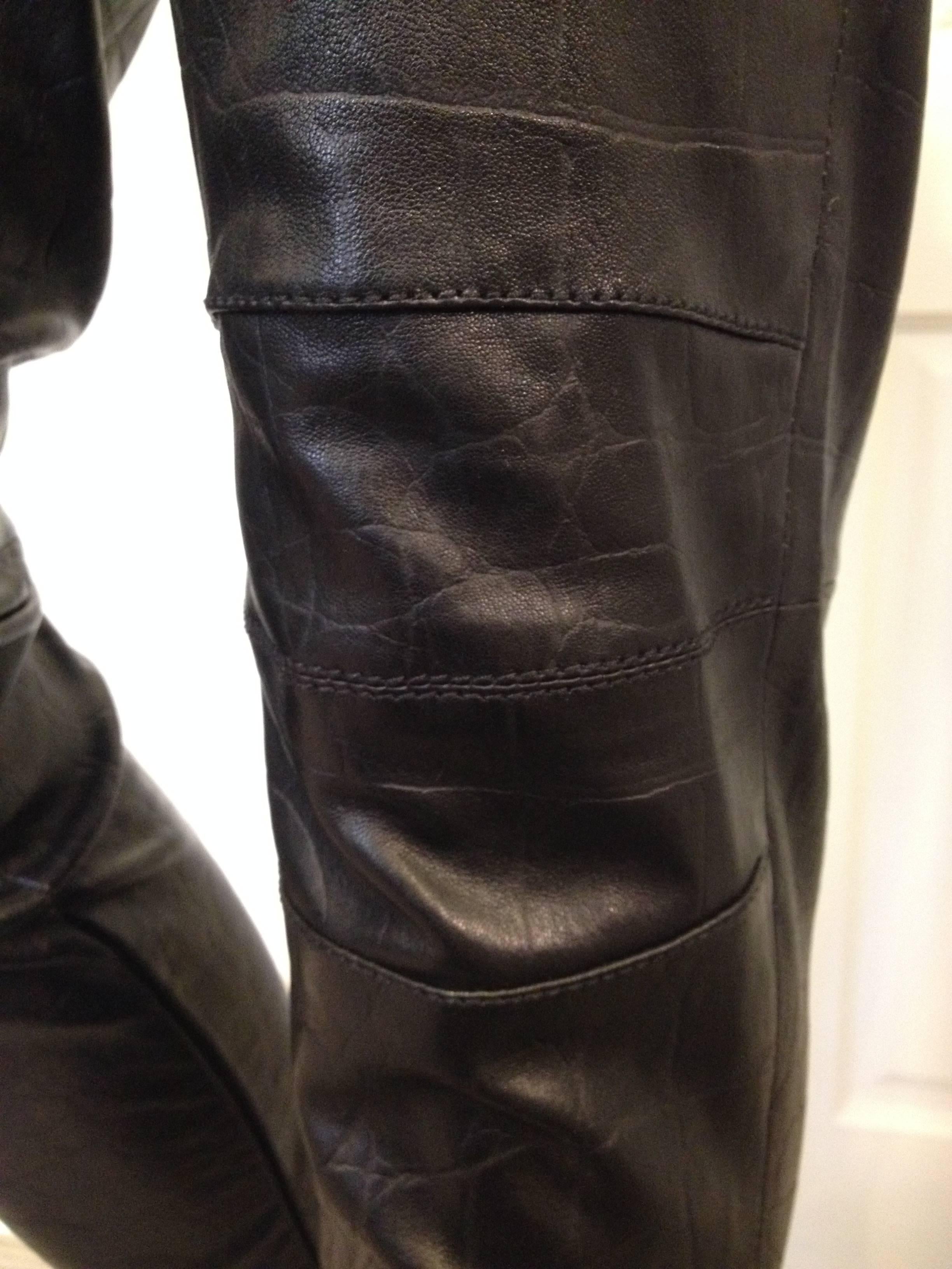 Givenchy Black Leather Pants Size 38 (6) 1