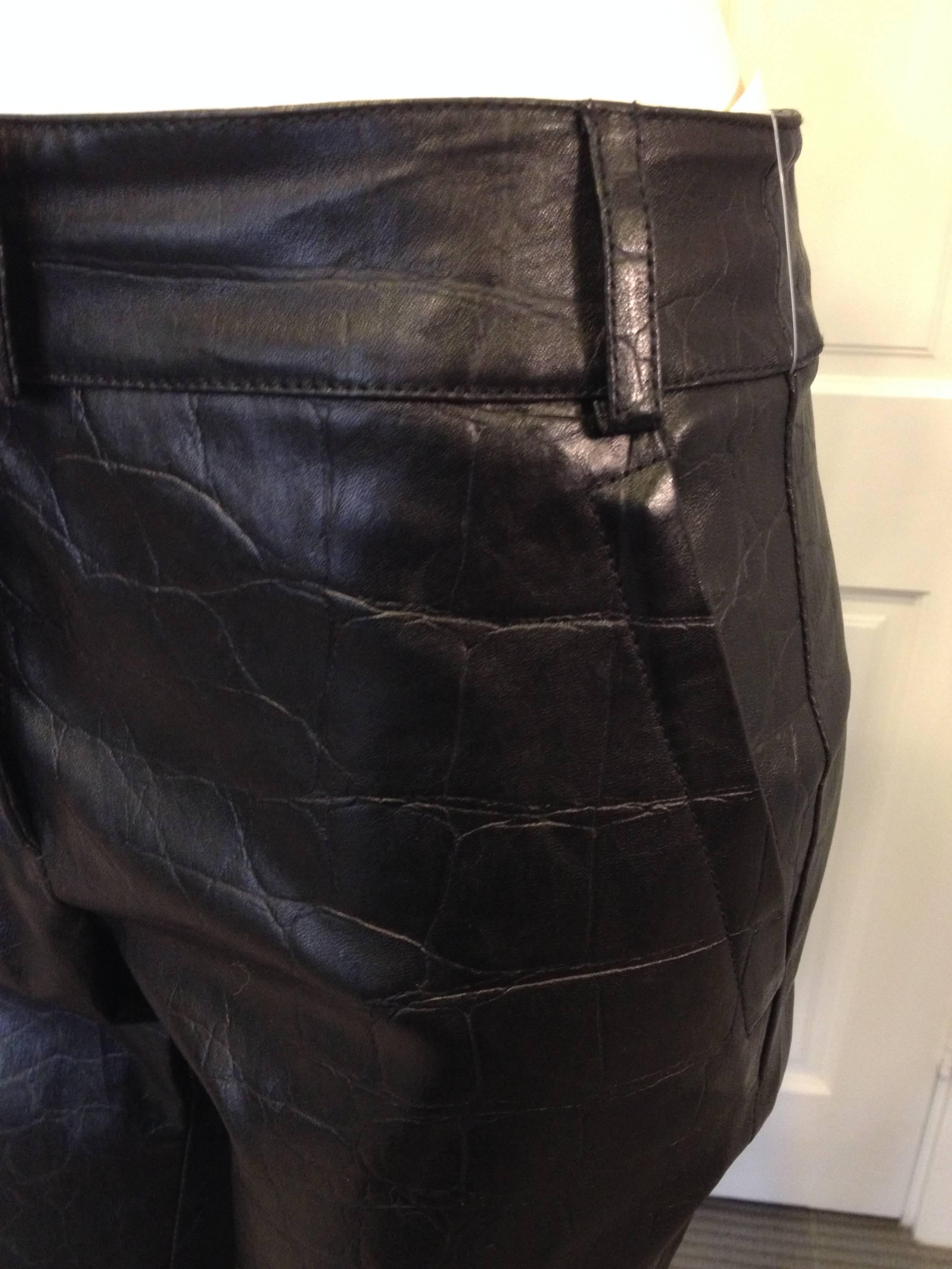 Women's Givenchy Black Leather Pants Size 38 (6)