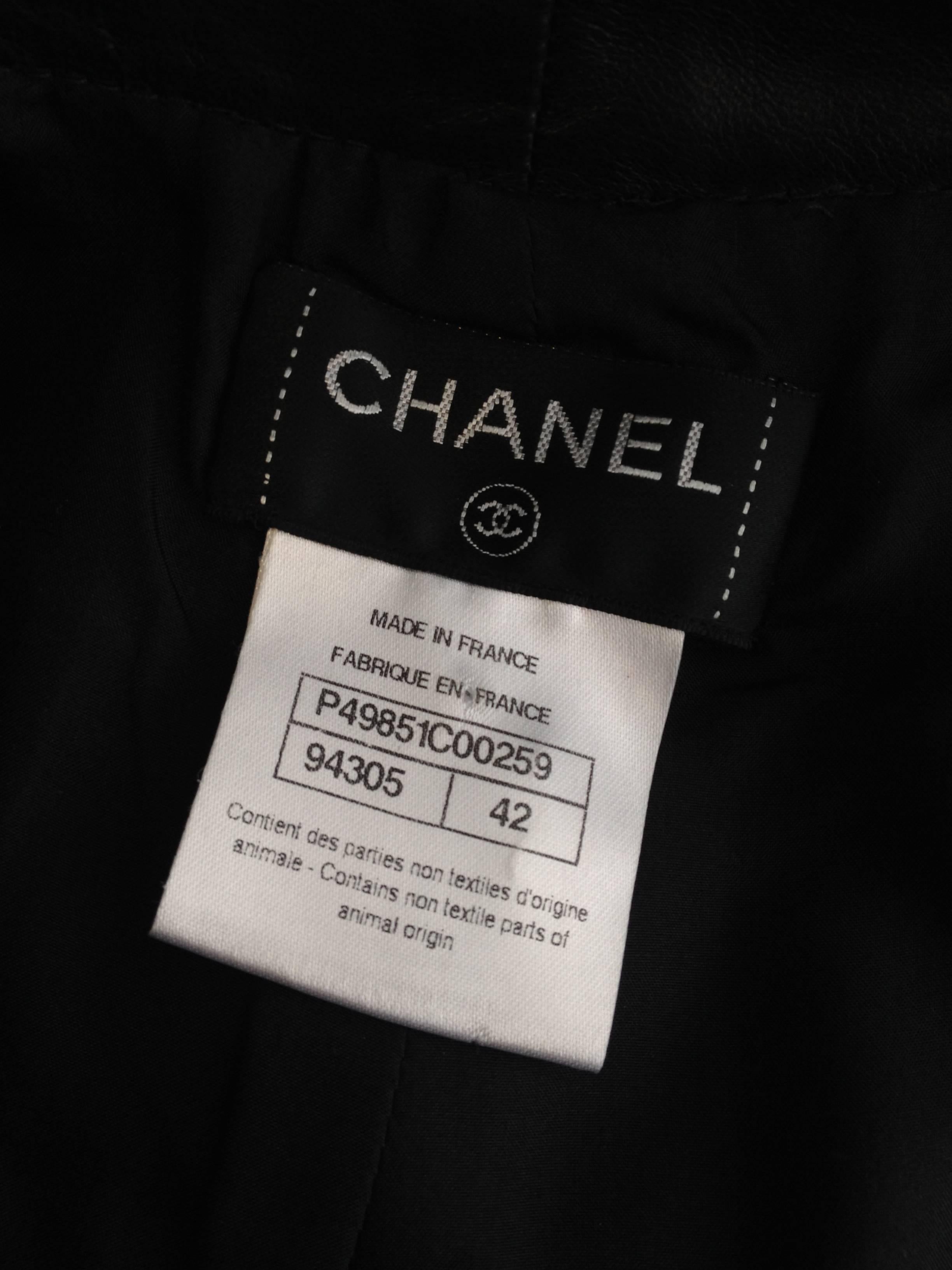 Chanel Black Leather Culottes Size 42 (10) For Sale 5