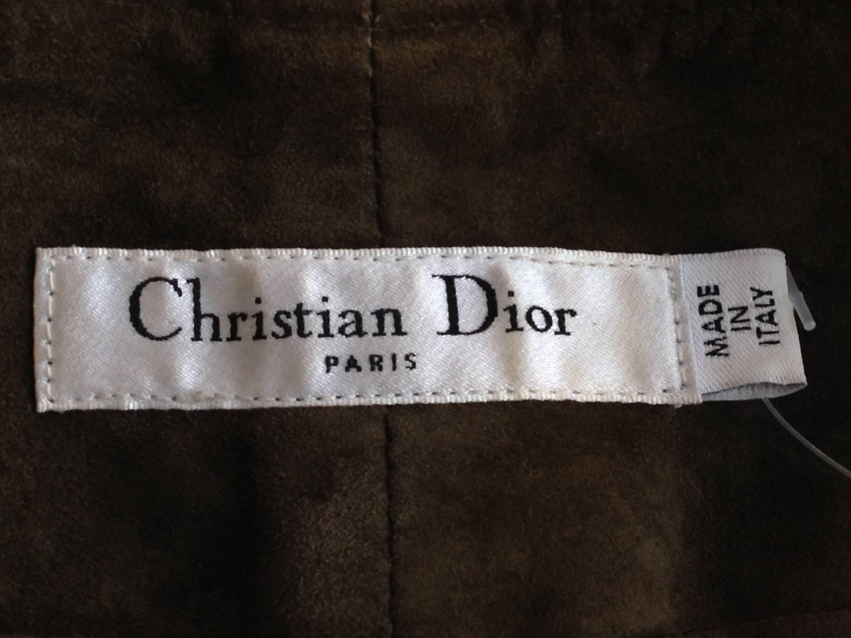 Christian Dior Olive Suede Pants 6