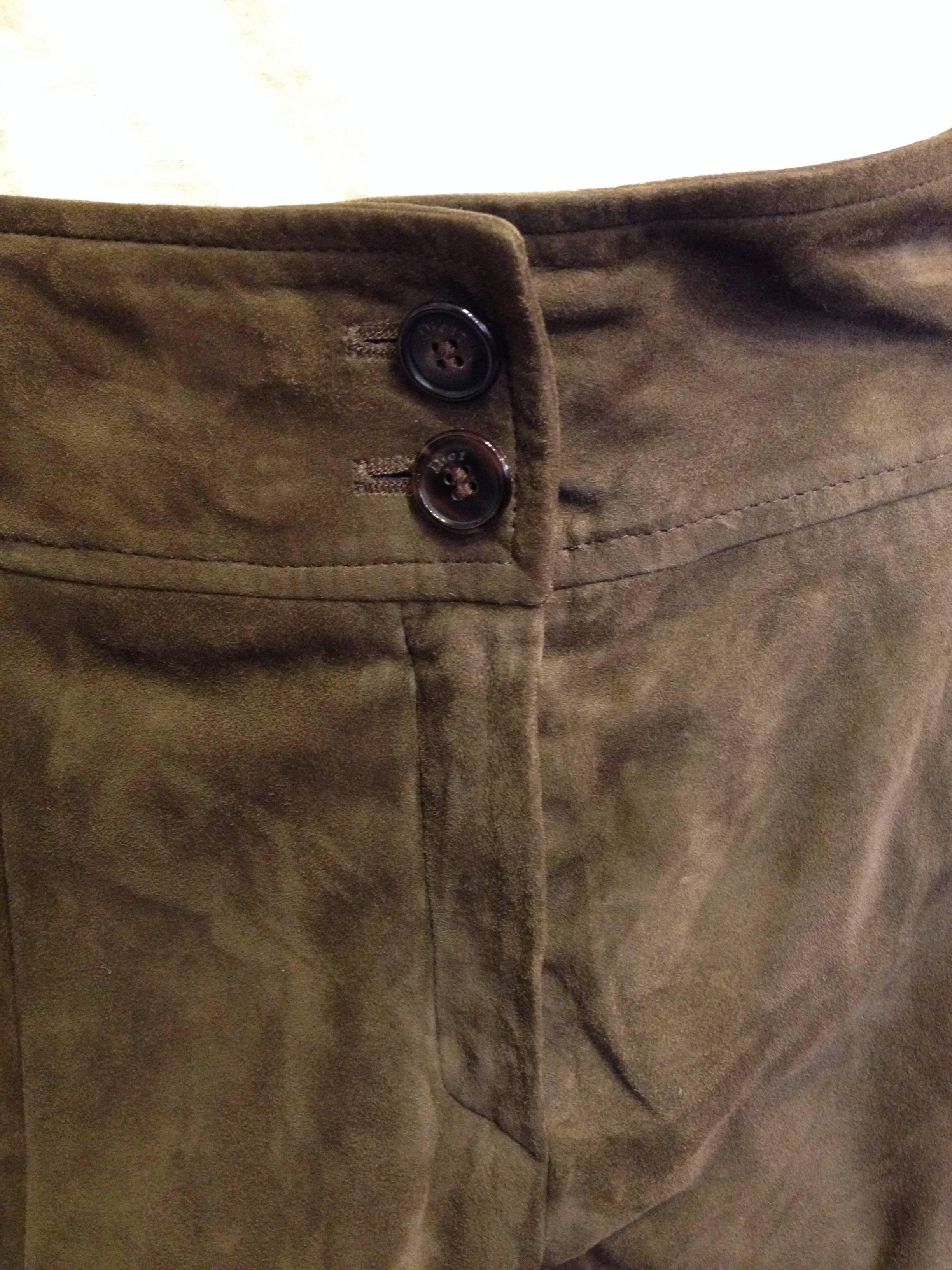 Christian Dior Olive Suede Pants 3