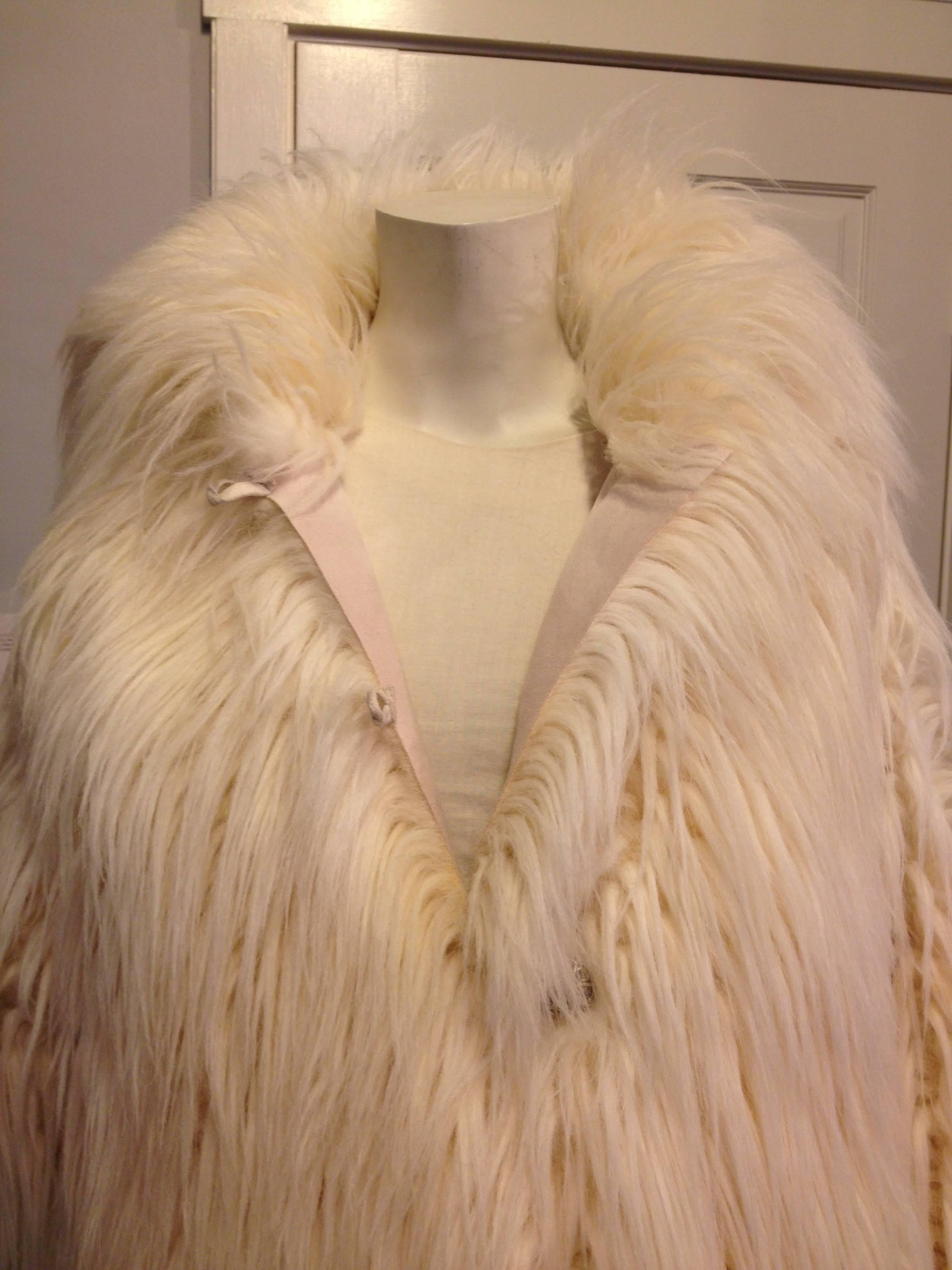 Chanel Cream Fantasy Fur Coat Size 38 (6) In Excellent Condition In San Francisco, CA