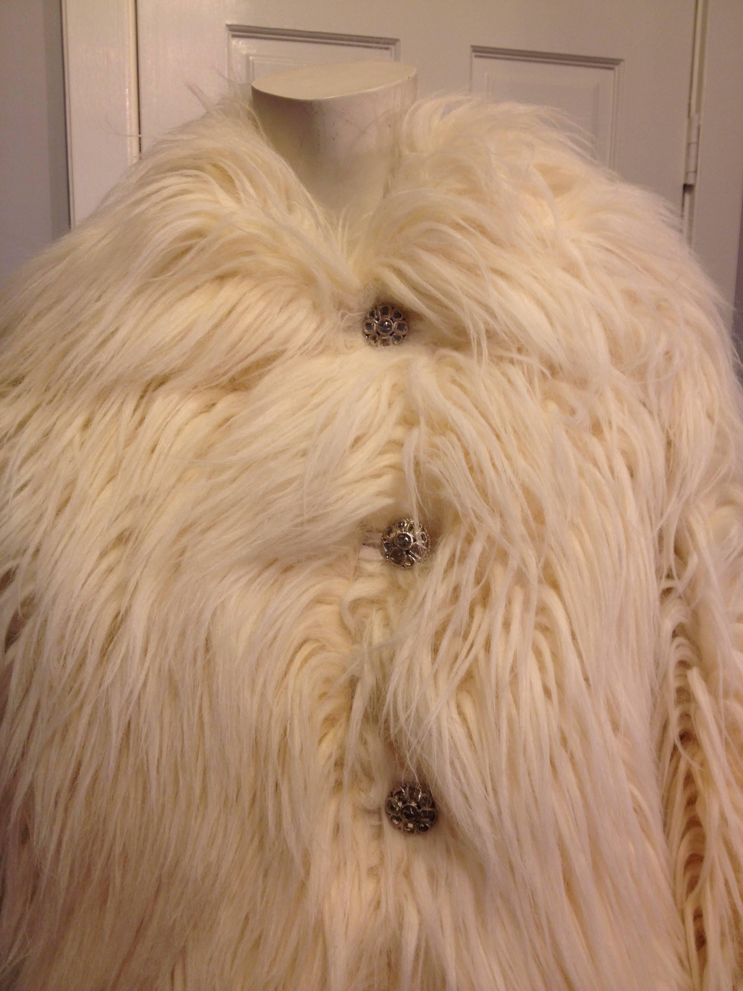 Women's Chanel Cream Fantasy Fur Coat Size 38 (6)