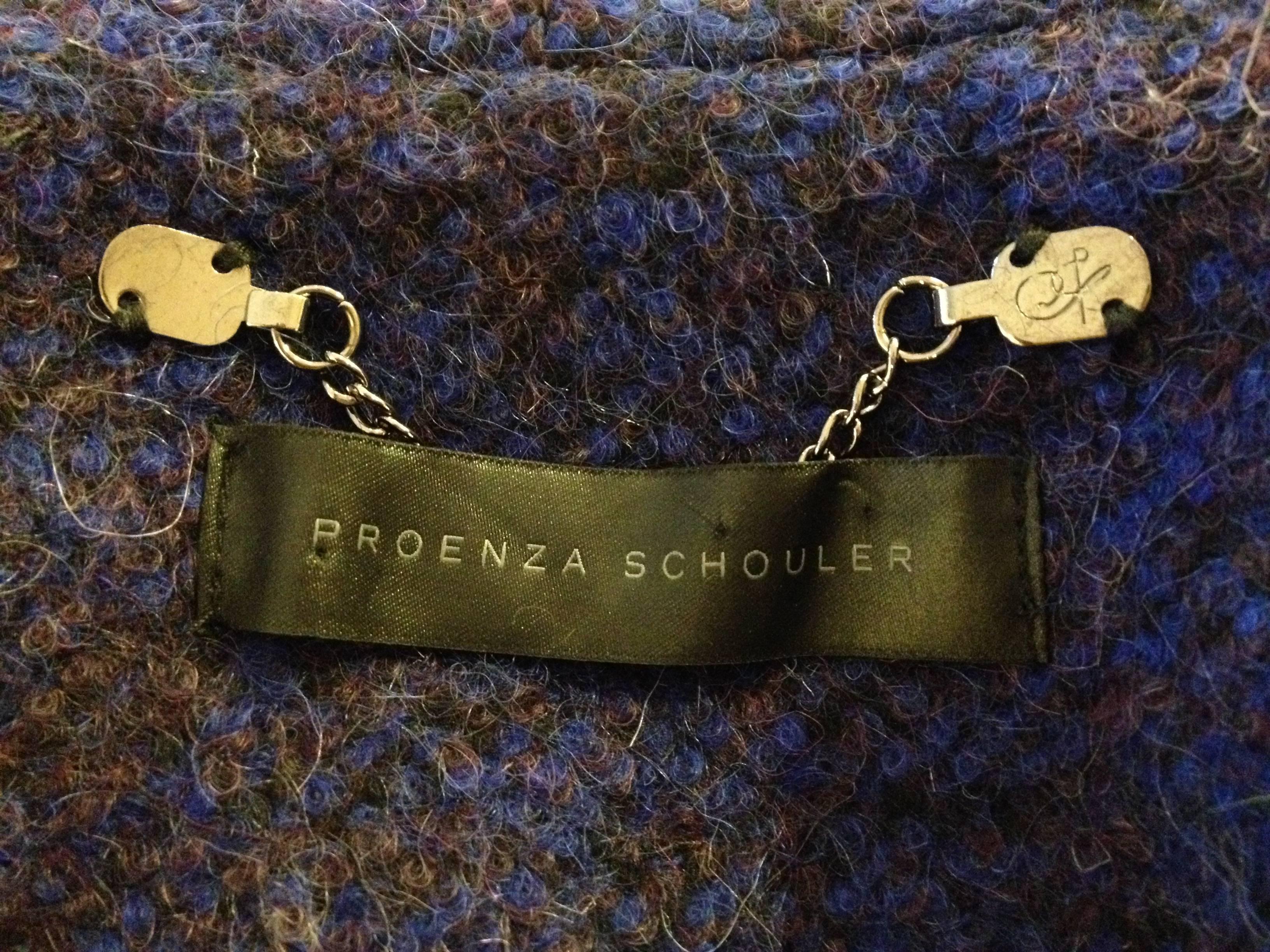 Proenza Schouler Royal Purple Tweed Coat Size 4 3