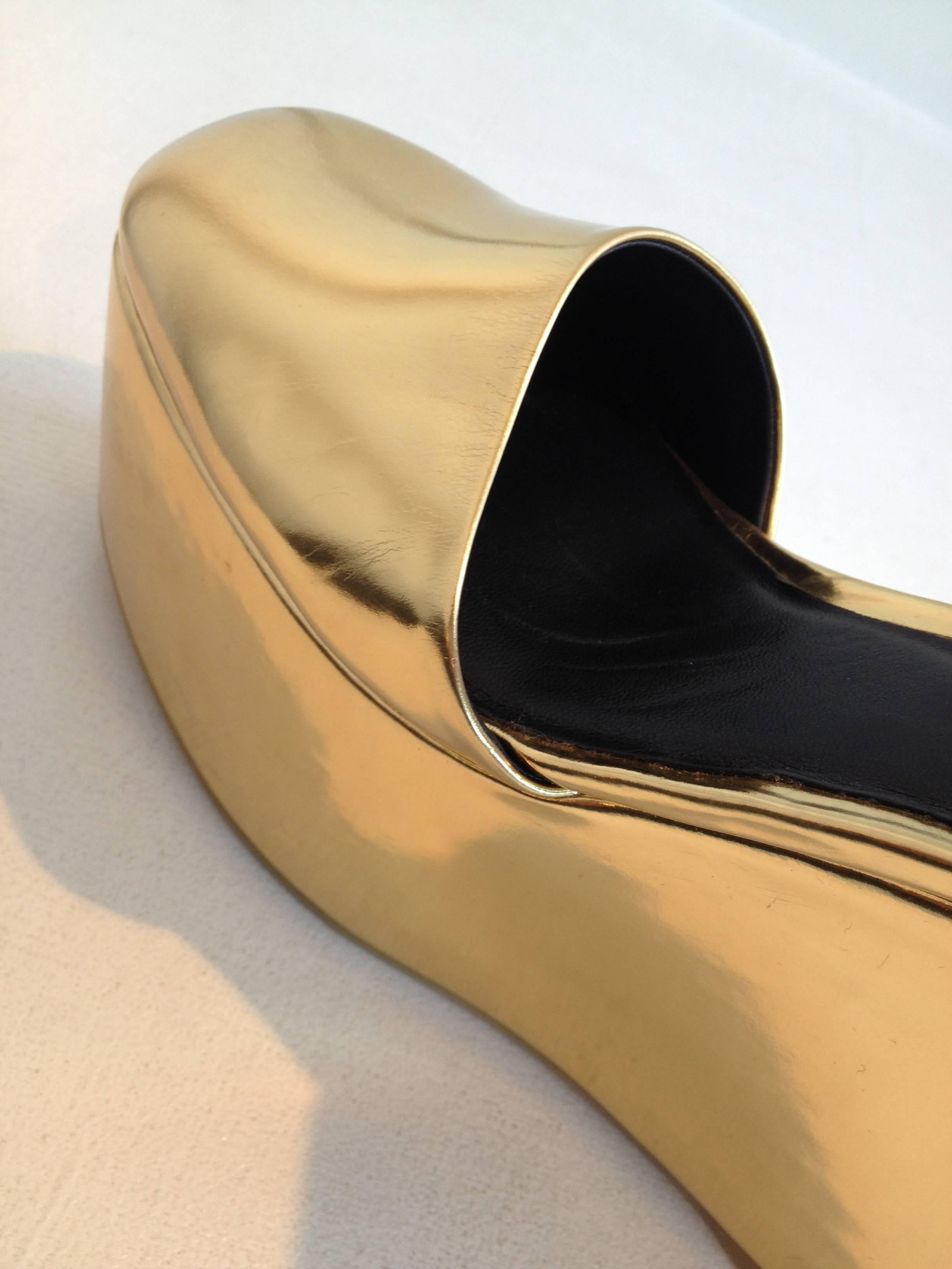 gold platform shoes