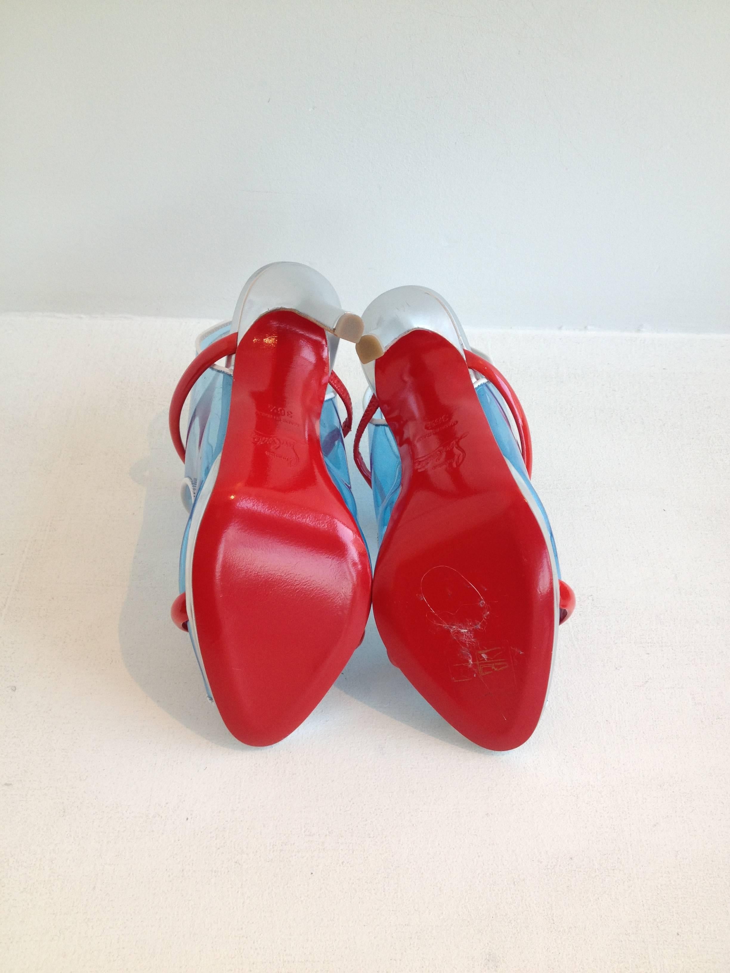 Christian Louboutin Translucent Blue Heels Size 36.5 (6) For Sale 3