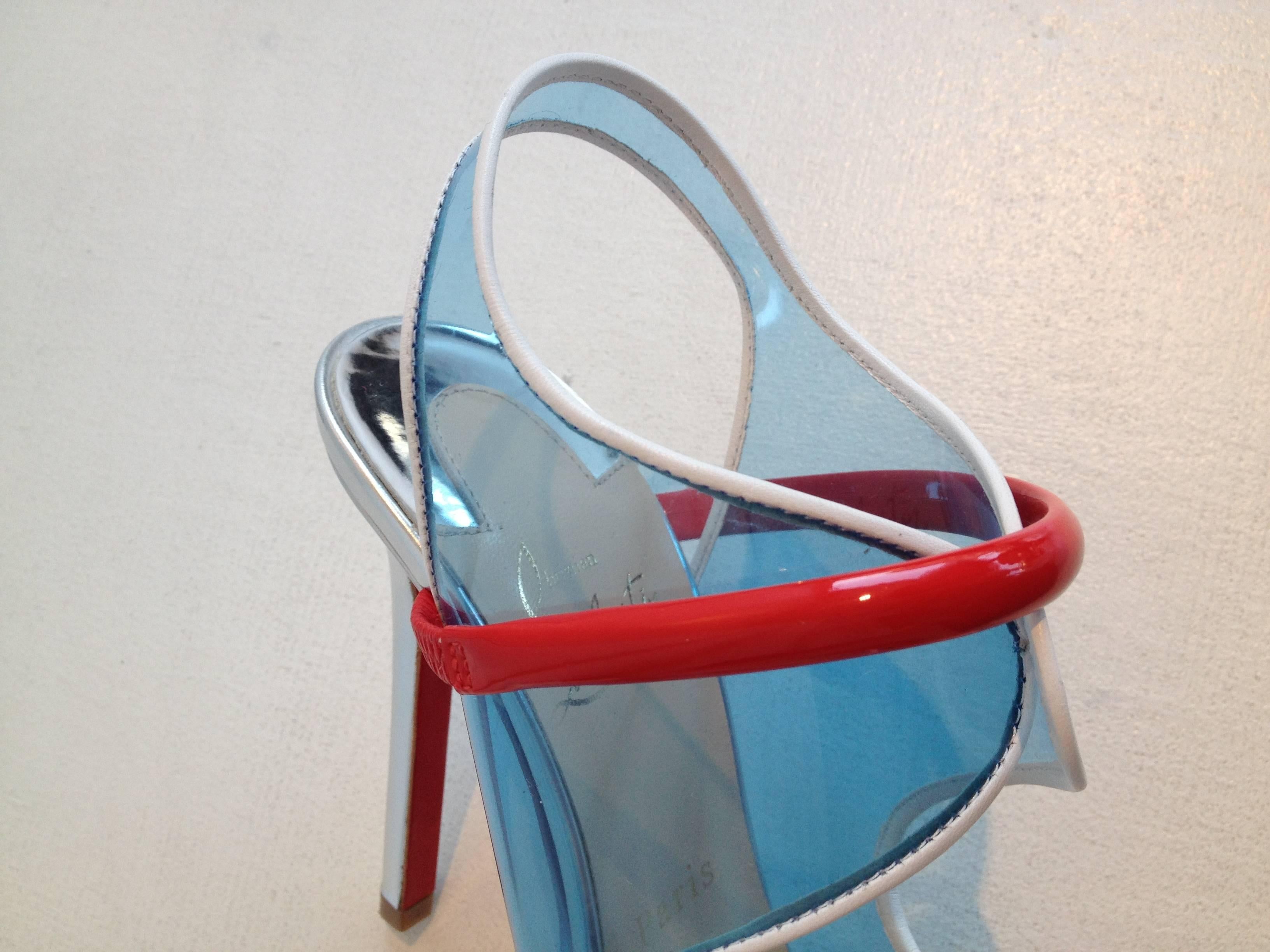 Christian Louboutin Translucent Blue Heels Size 36.5 (6) For Sale 2