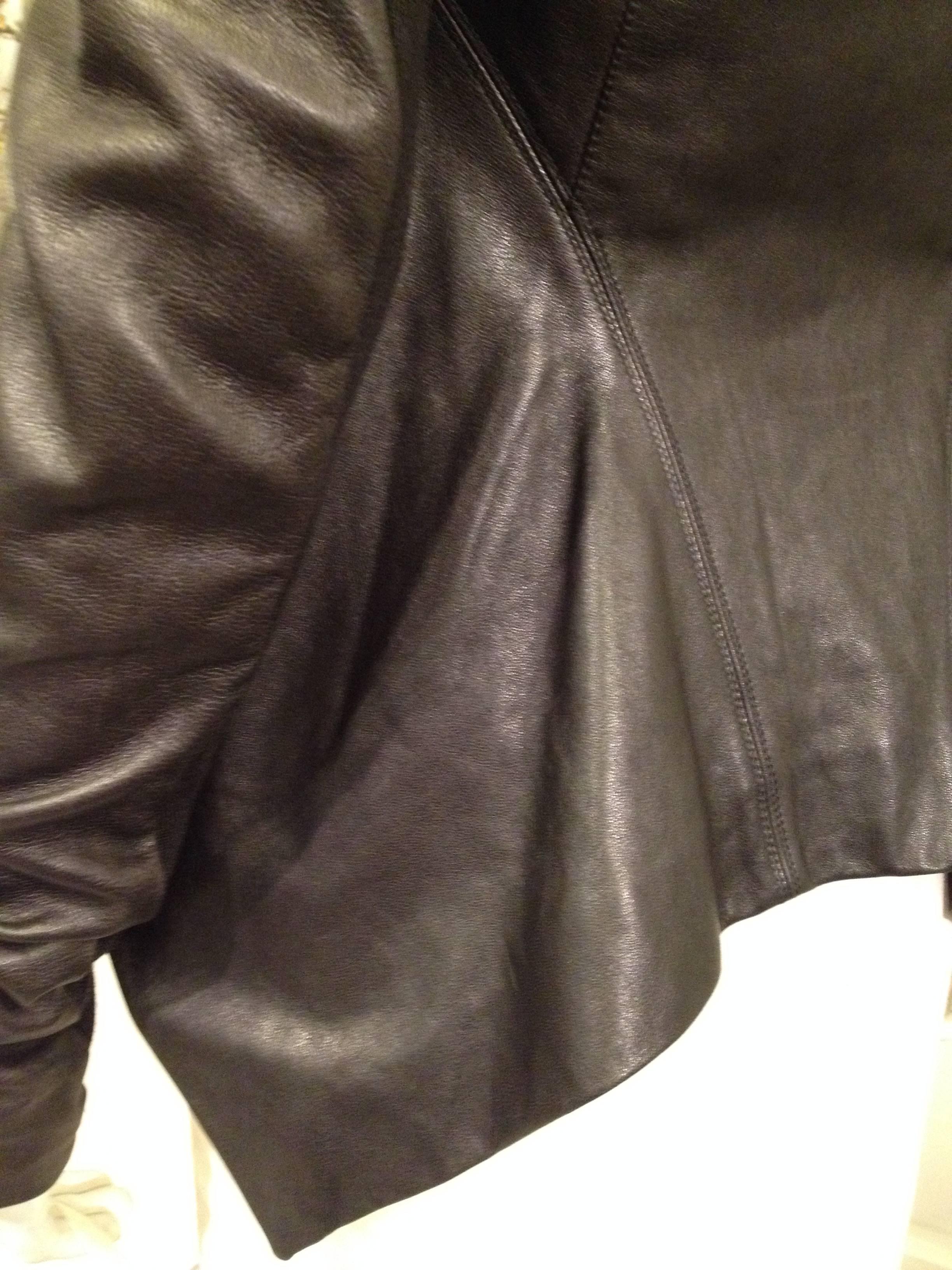 Rick Owens Black Leather Jacket 1