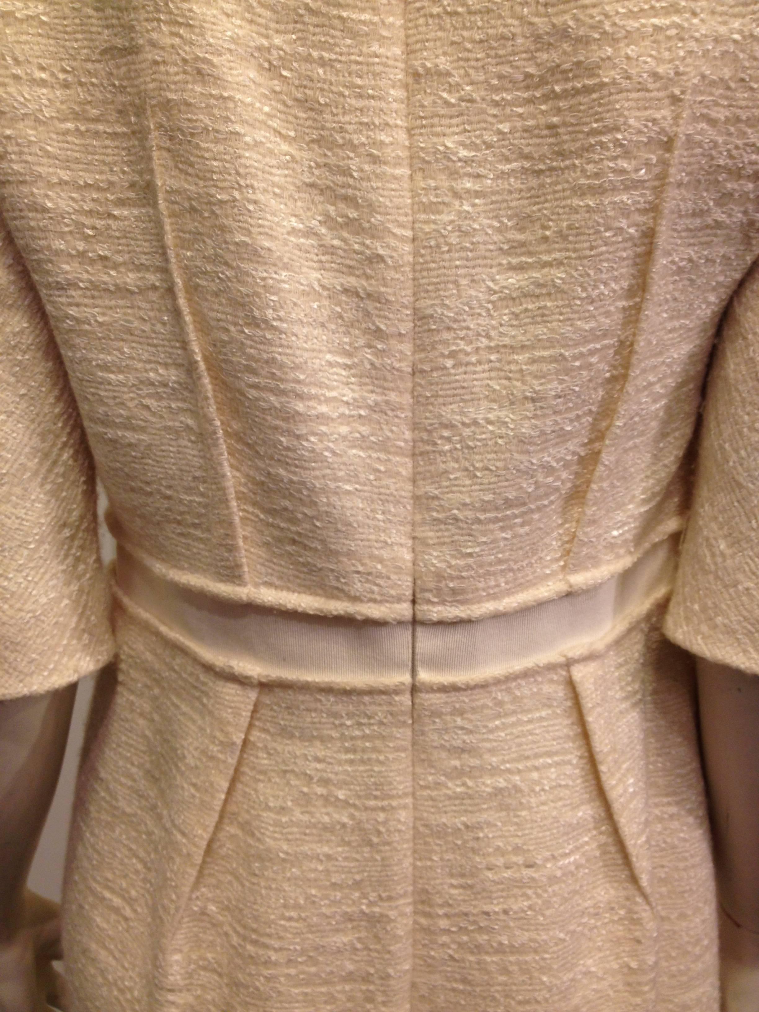 Giambattista Valli Cream Tweed Dress 1