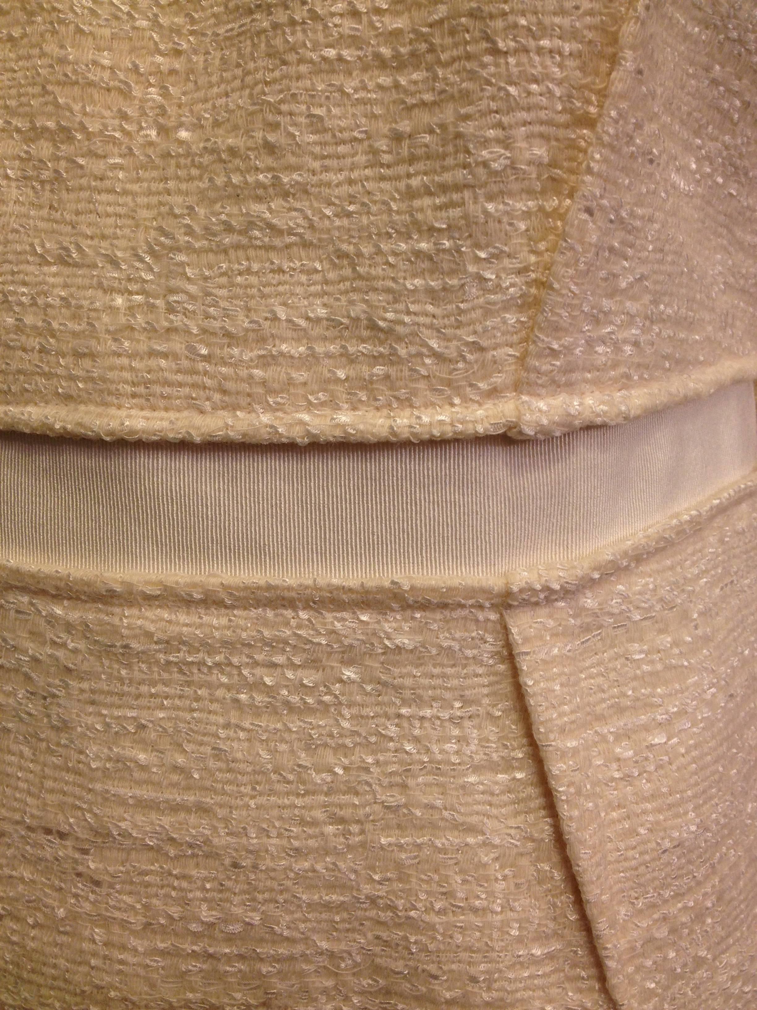 Giambattista Valli Cream Tweed Dress 4