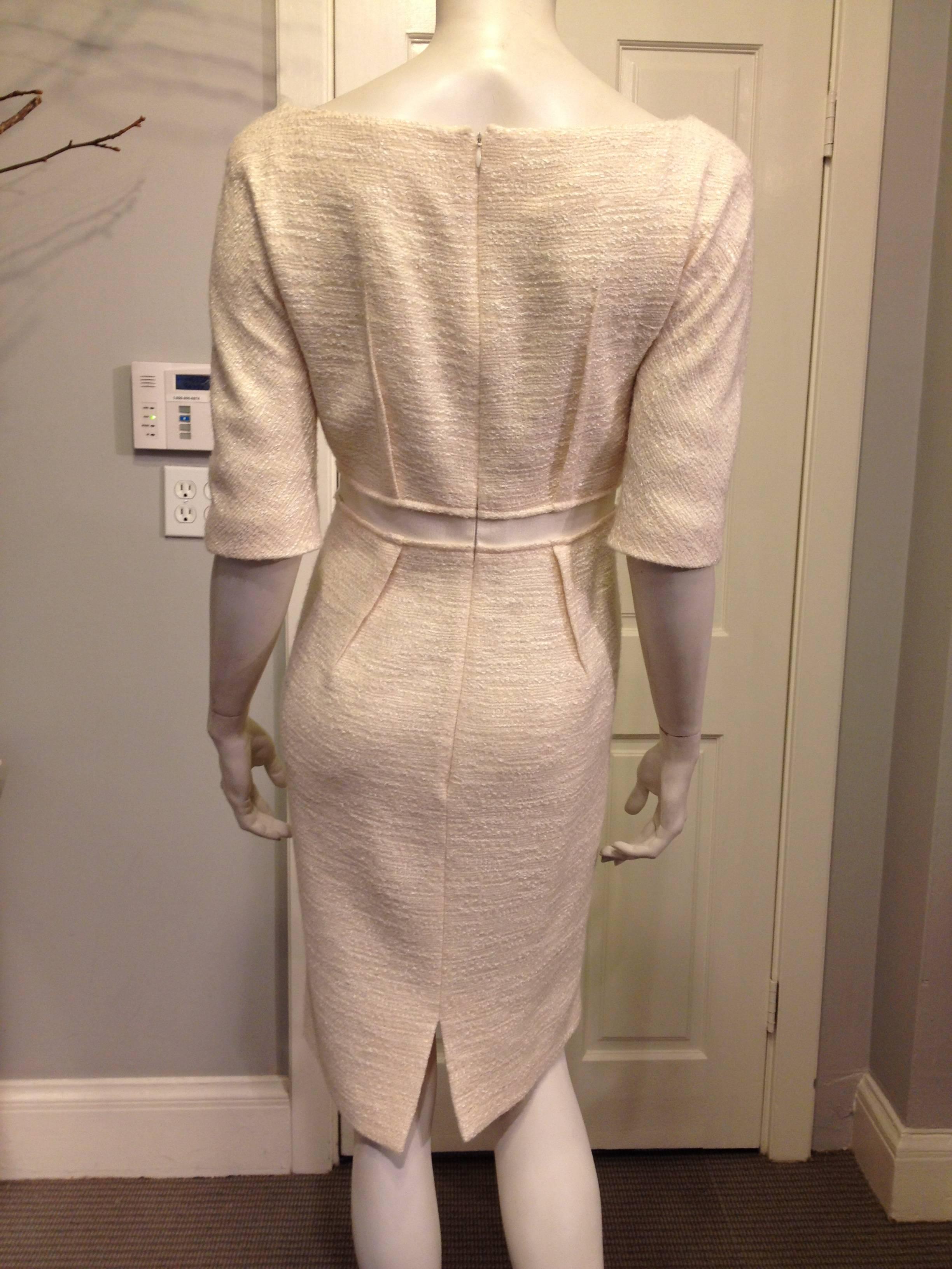 Beige Giambattista Valli Cream Tweed Dress