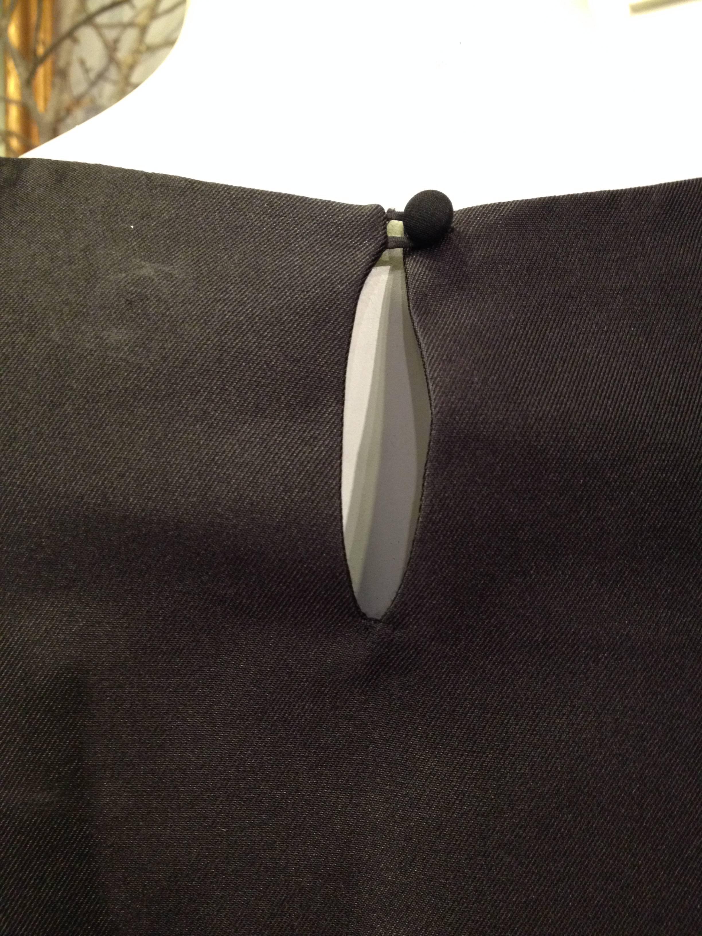 J. Mendel Black Silk Dress with Fur Epaulettes Size 10 4