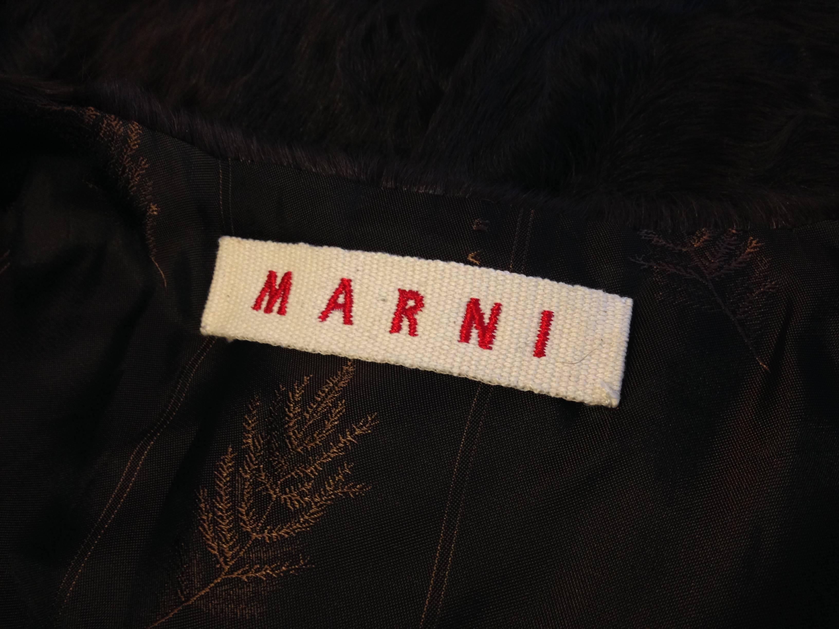 Marni Brown Lamb Fur Top Size 40 (4) 2