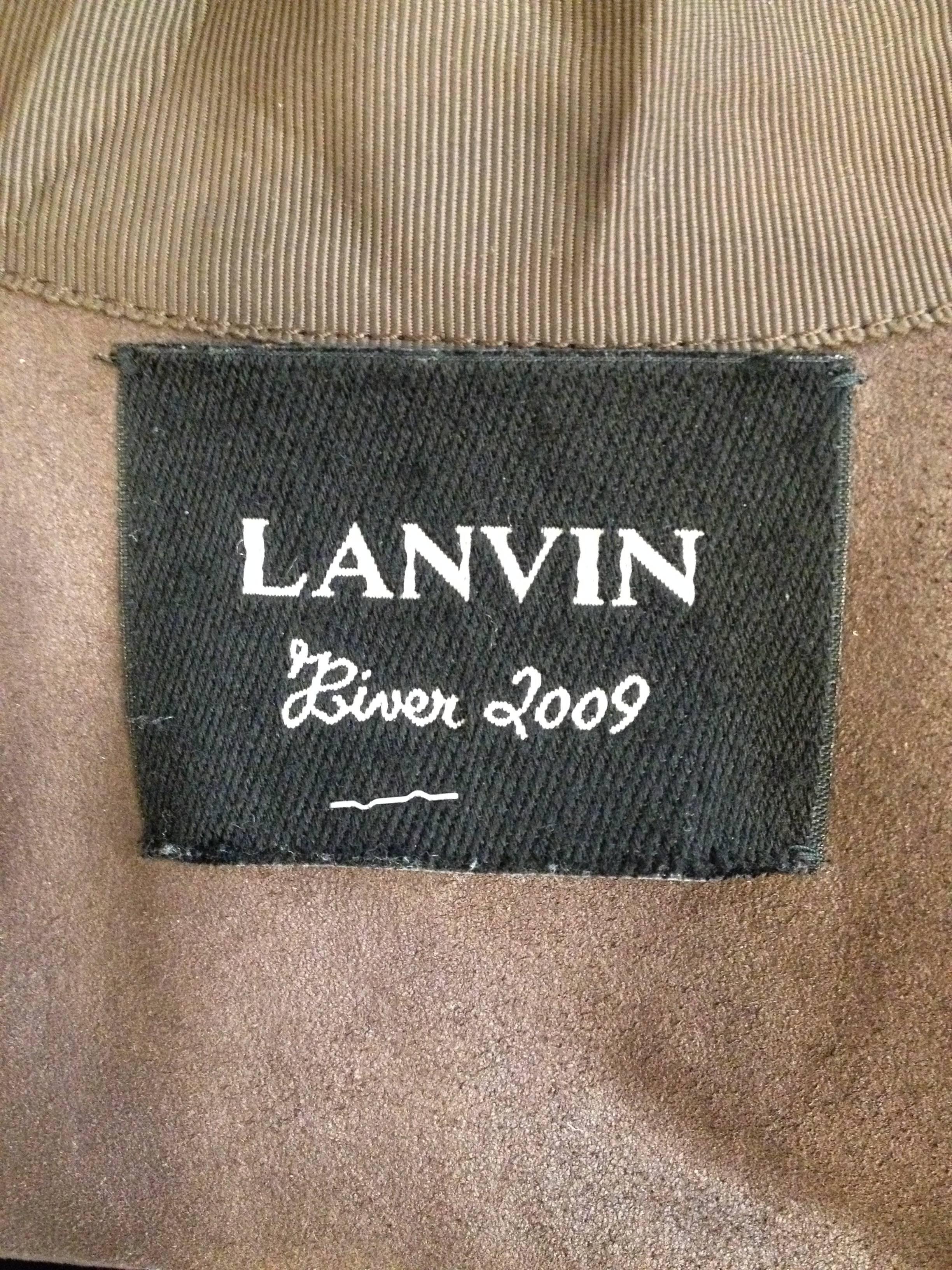 Lanvin Brown Suede Belted Coat Size 38 (6) For Sale 5