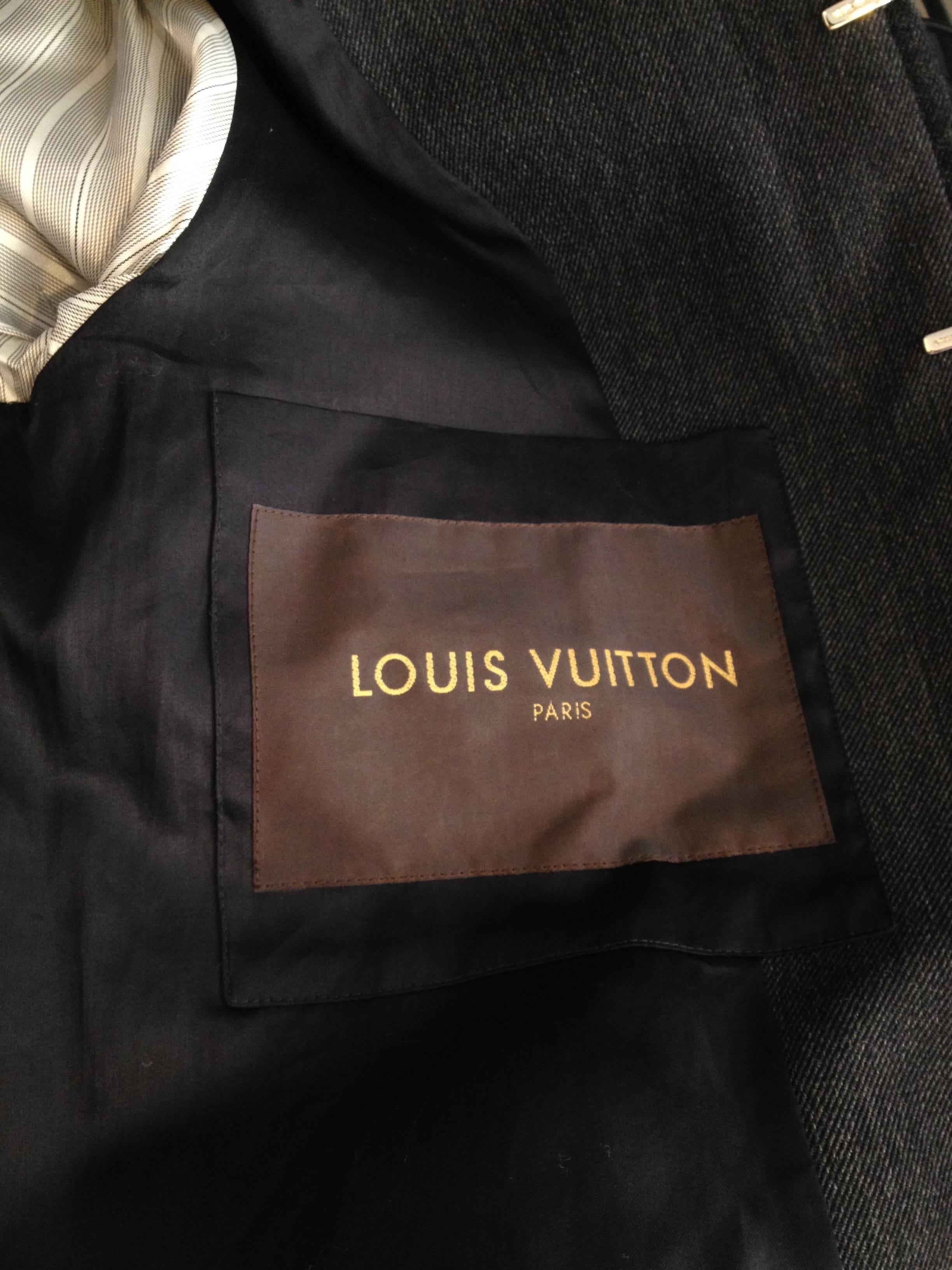 Louis Vuitton Grey Wool Collared Coat Size 36 (4) 4