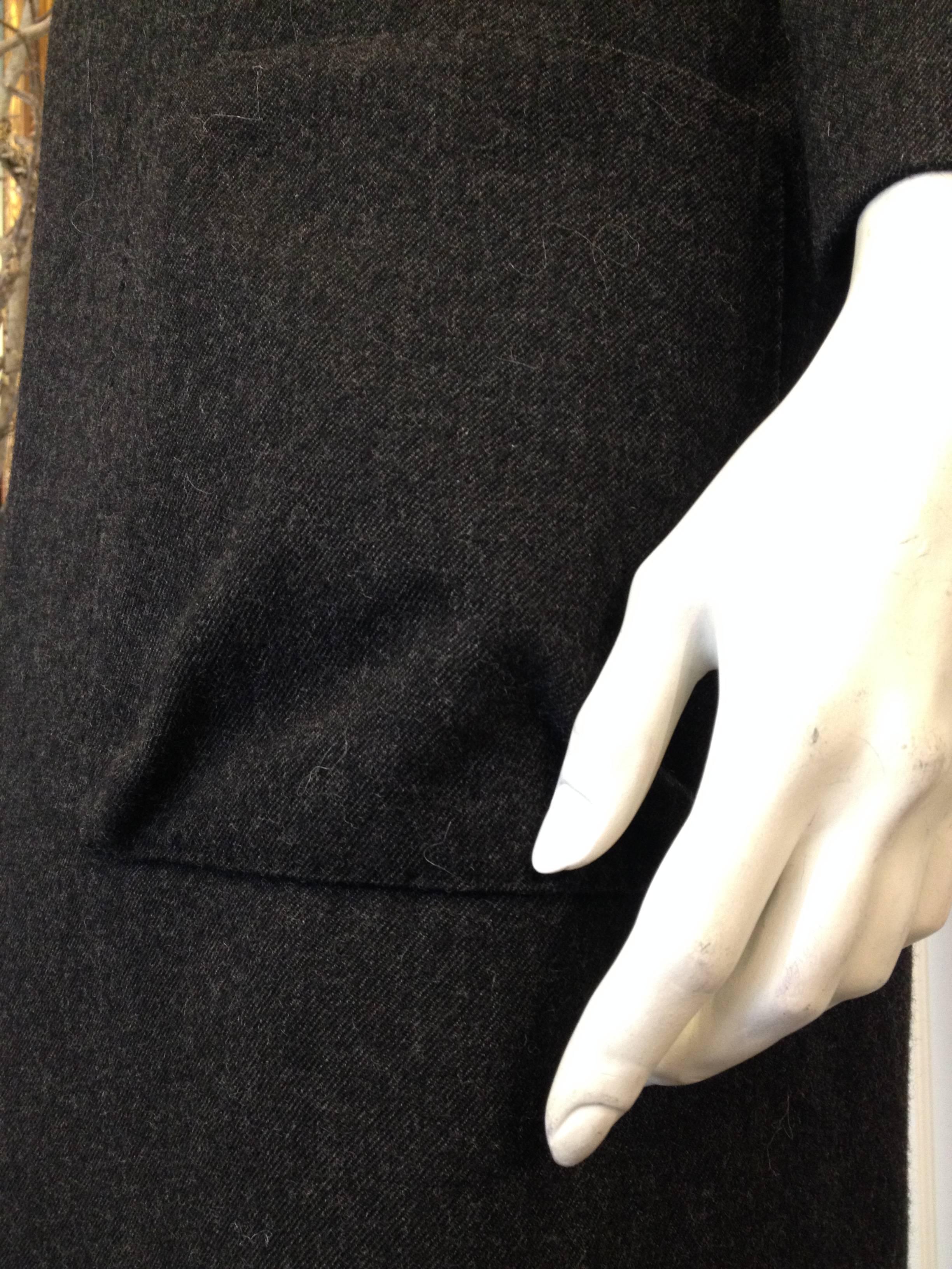 Louis Vuitton Grey Wool Collared Coat Size 36 (4) 2