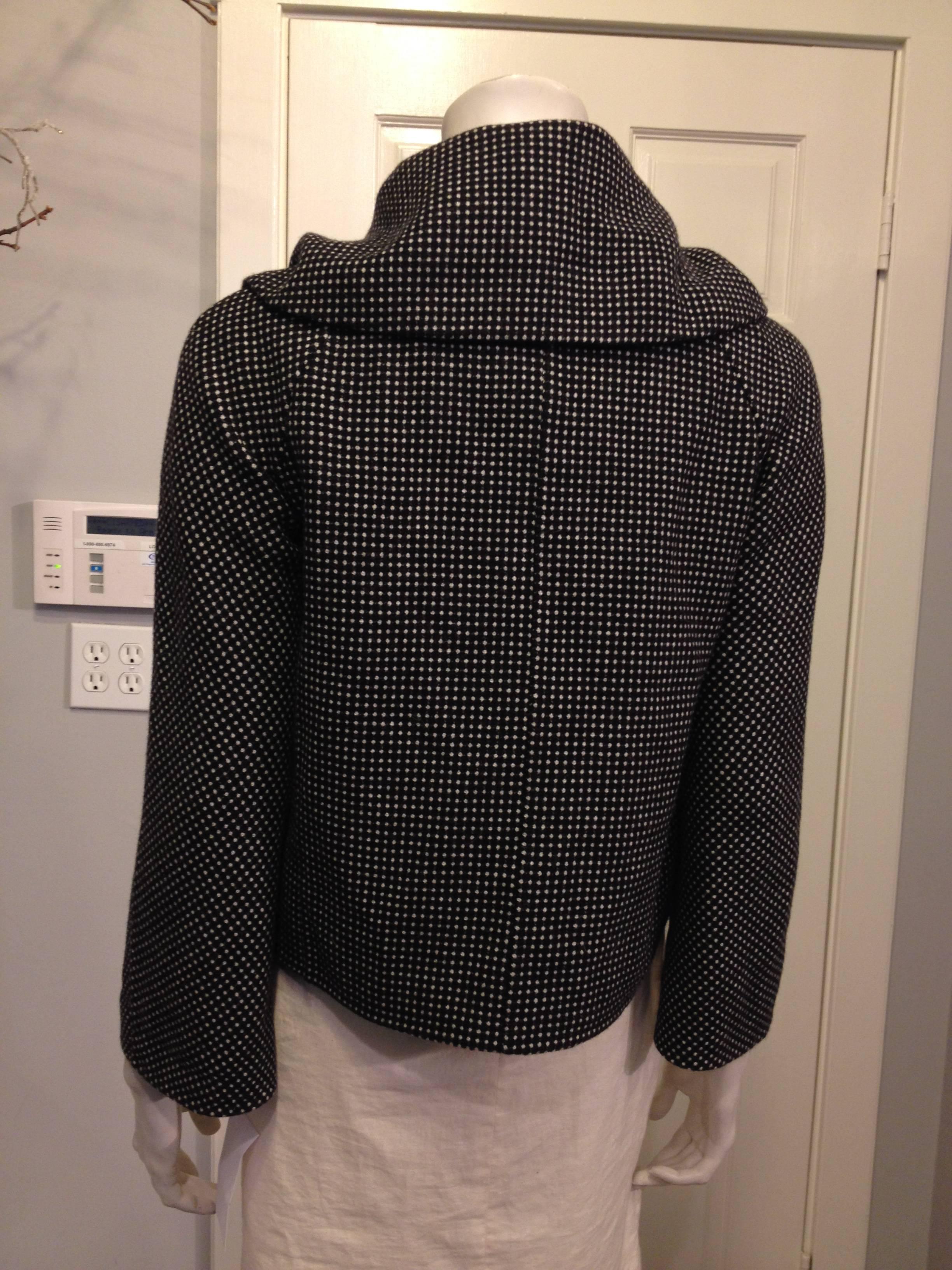 Gray Christian Dior Charcoal and White Jacket Size 38 (6) For Sale