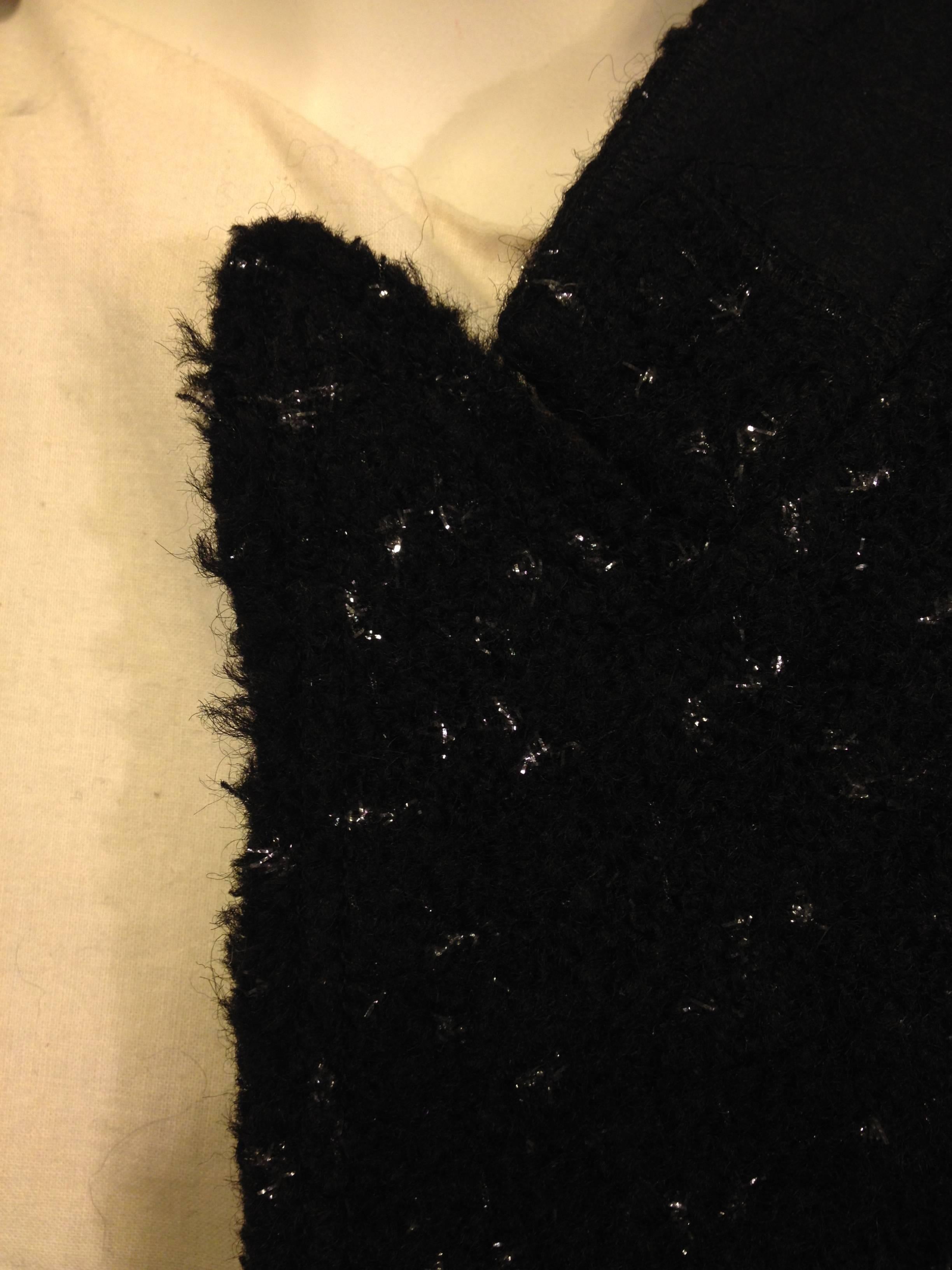 Celine Black Sparkly Wool Jacket Size 36 (4) For Sale 1