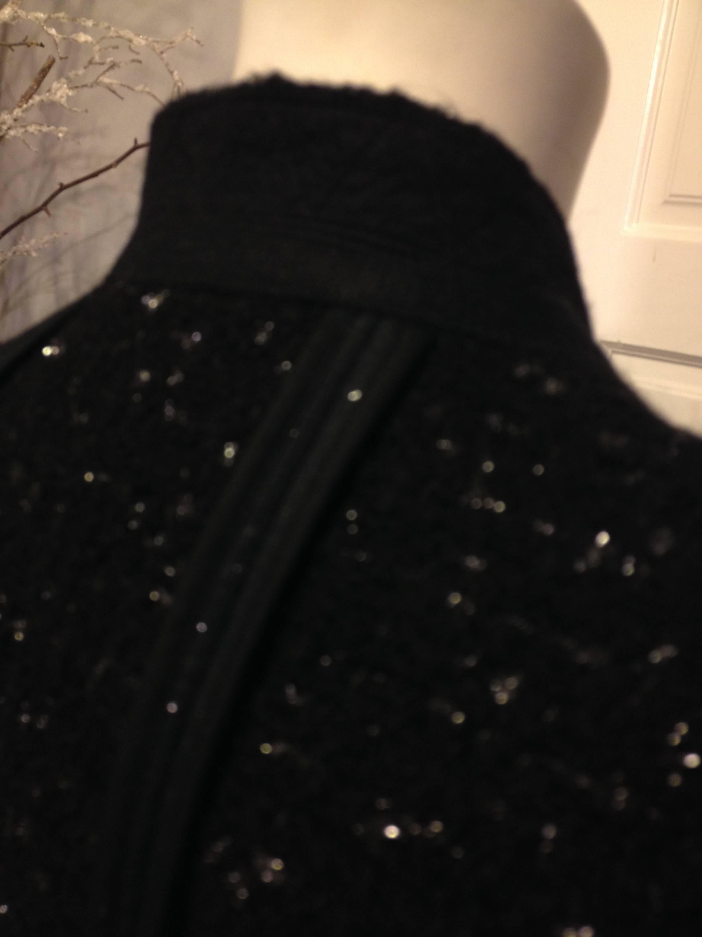 Women's Celine Black Sparkly Wool Jacket Size 36 (4) For Sale