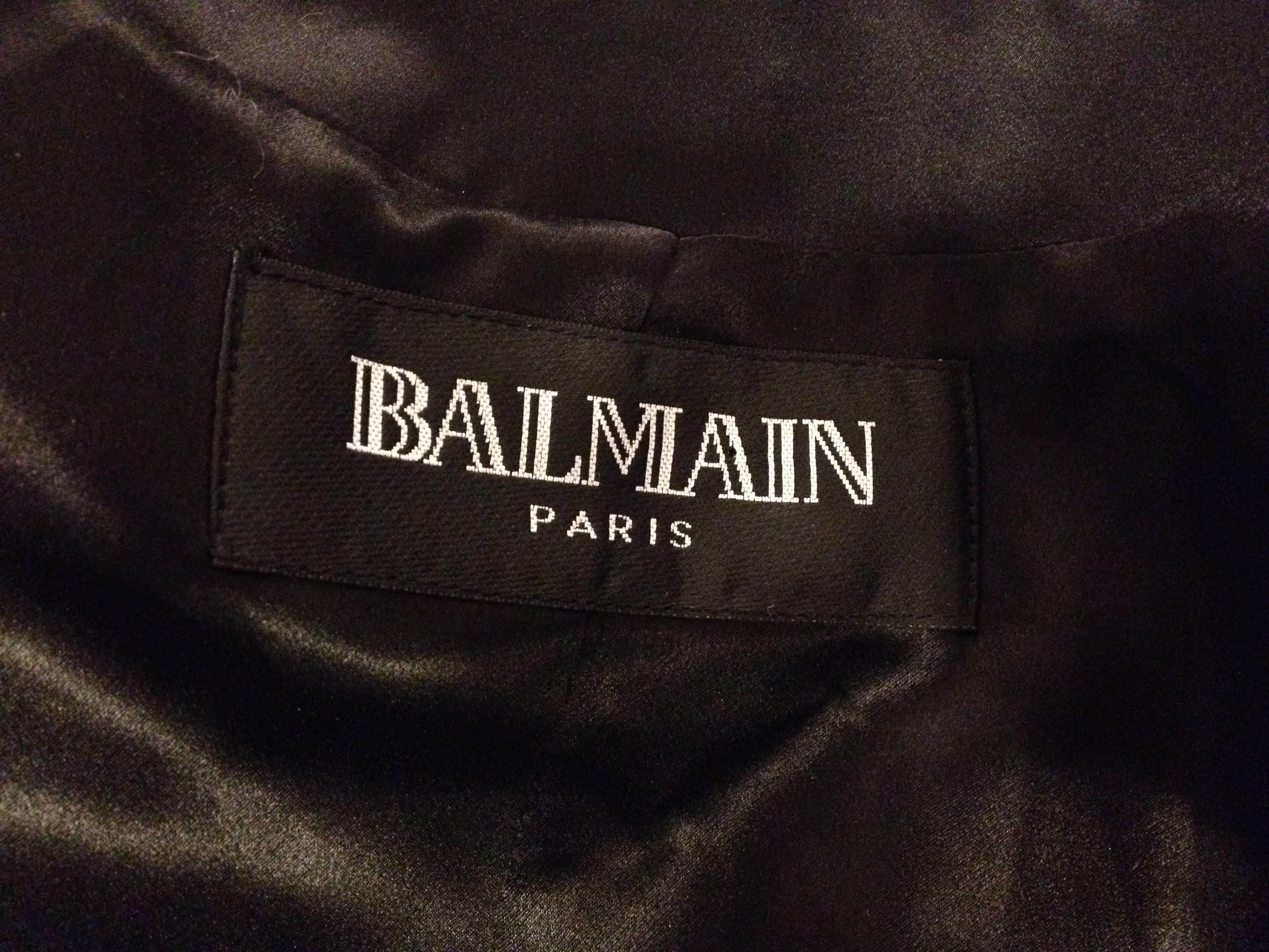 Balmain Black Tuxedo Jacket with Silver Crest Size 36 (4) 3