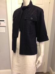 Chanel Navy Sparkly Jacket Size 34 (2)