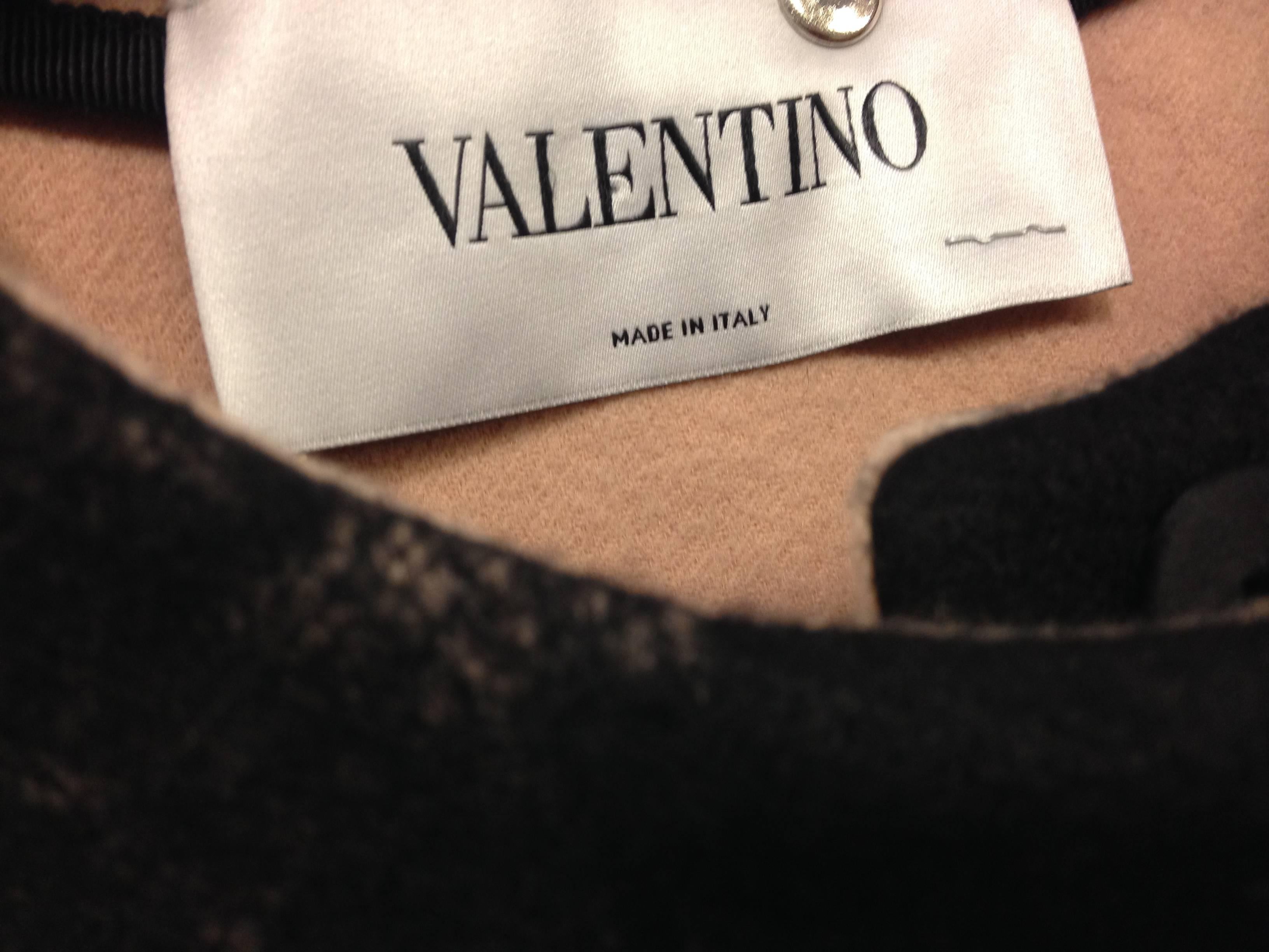 Valentino Camel Coat with Black Lace Overlay 6