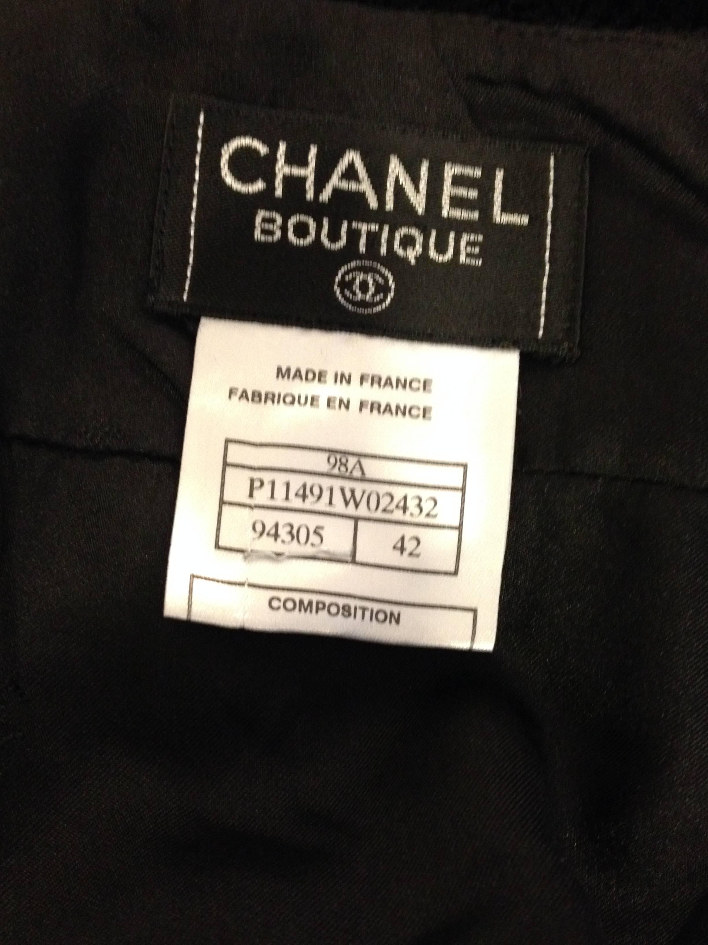 Chanel Black Tweed Suit with Lurex Shell For Sale 2