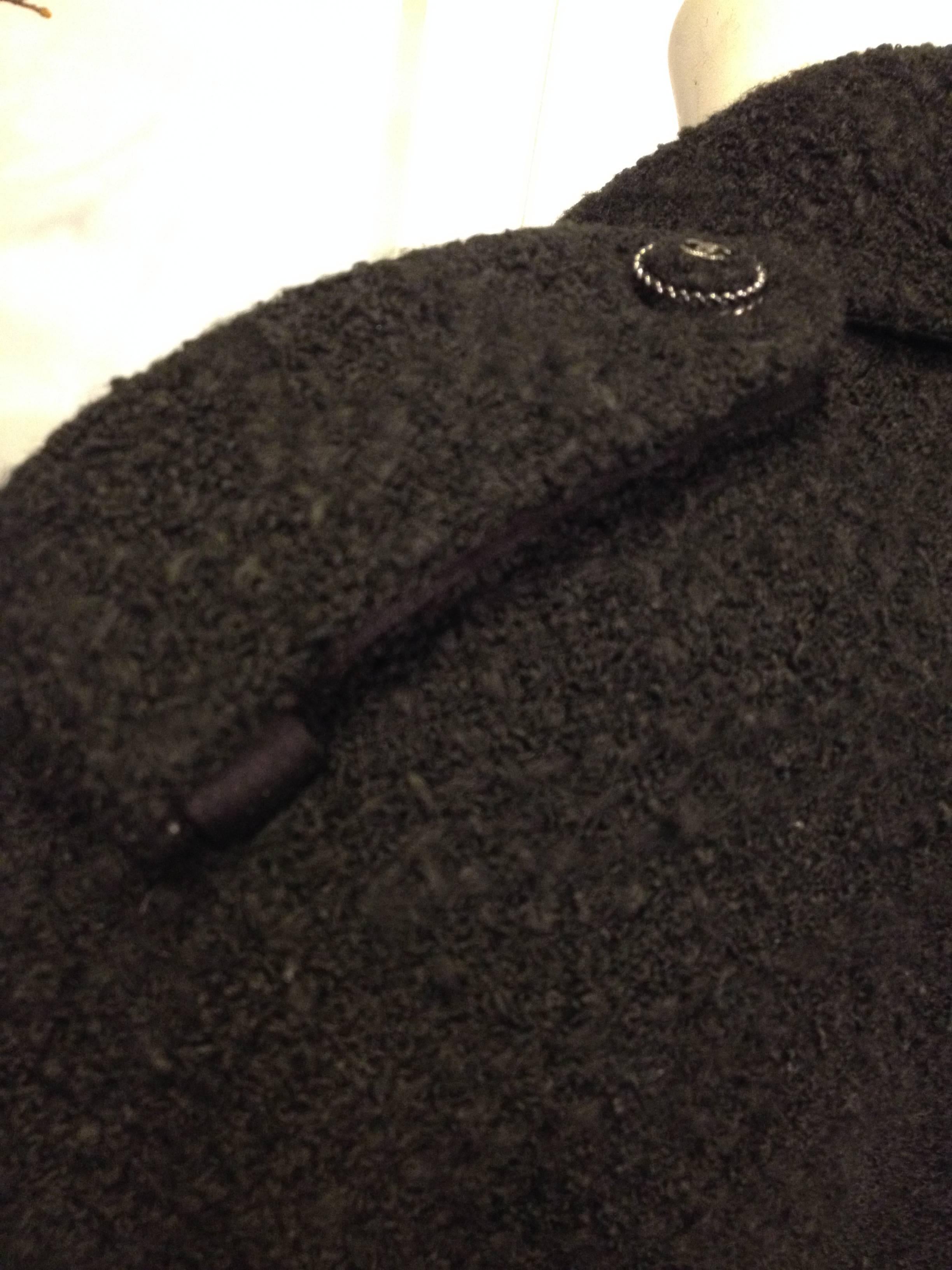 Women's Chanel Black Tweed Military Jacket For Sale