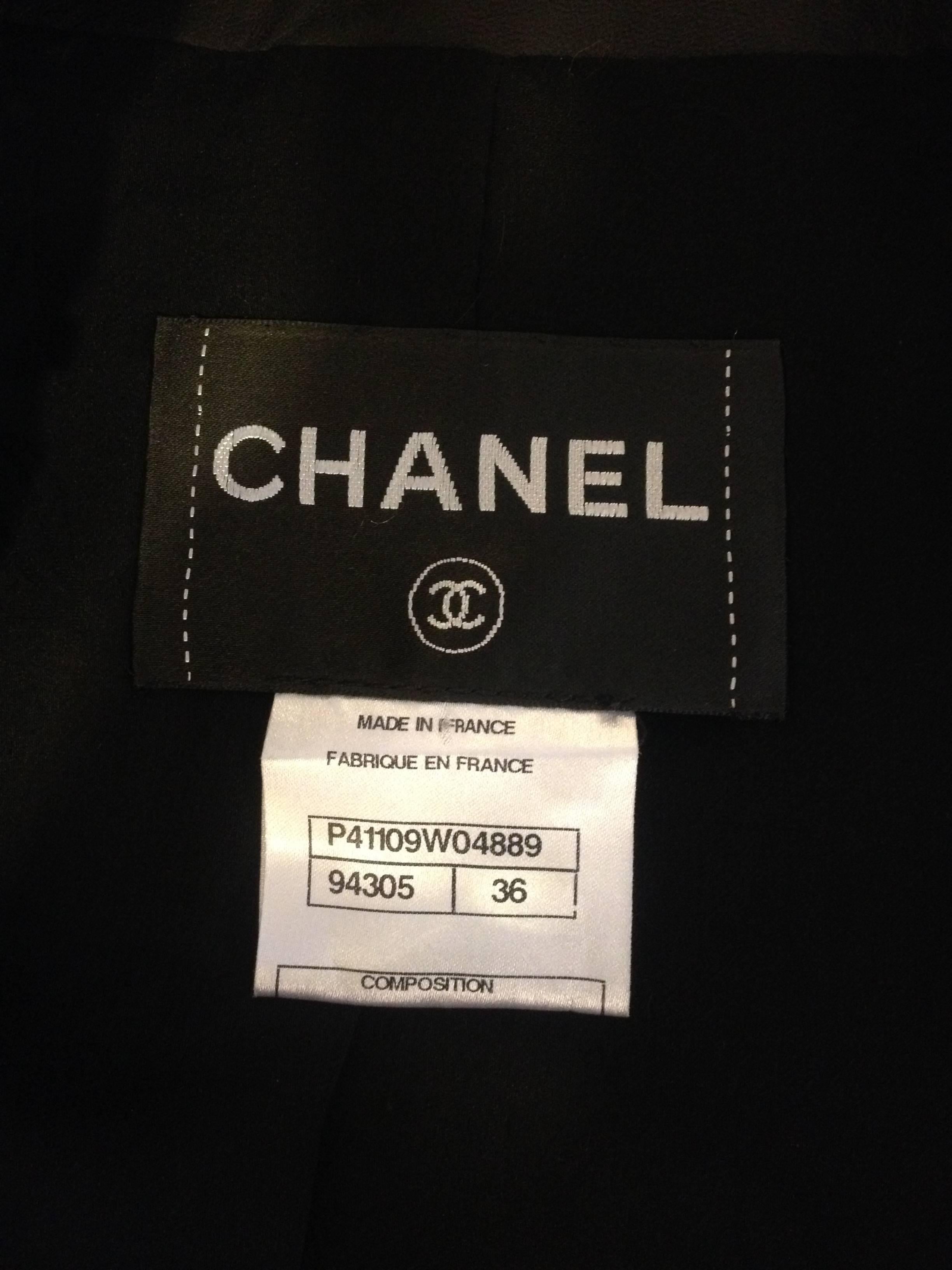 Chanel Black Leather Cutout Jacket For Sale 4