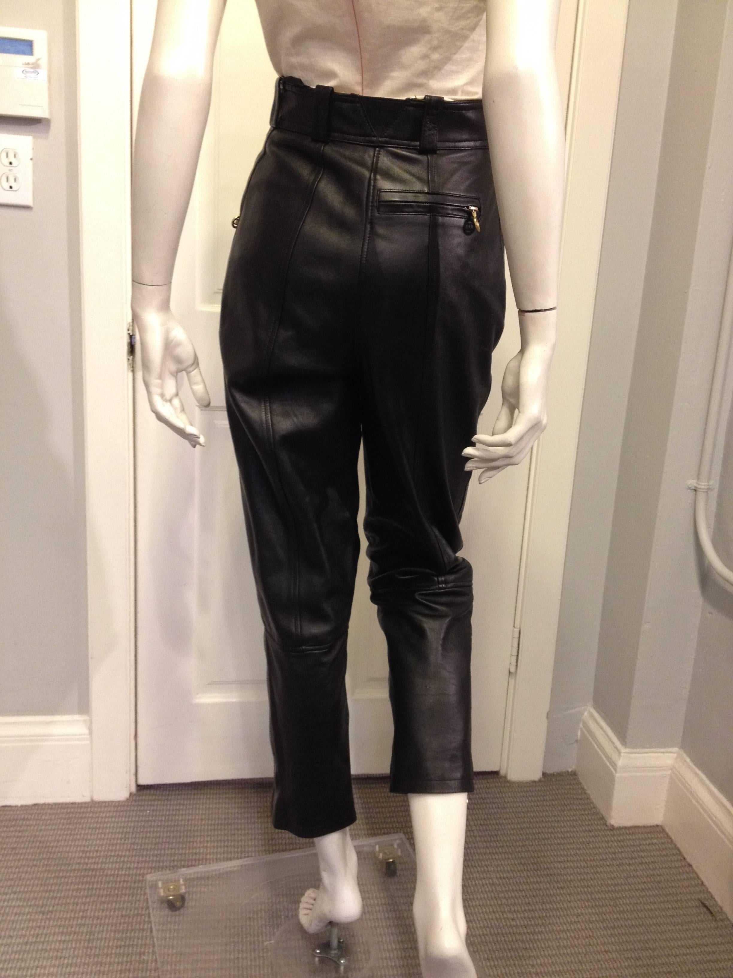 chanel leather pants