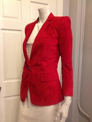 Balmain Red Suede Blazer