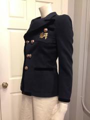 Balenciaga Navy Blazer with Gold Crest