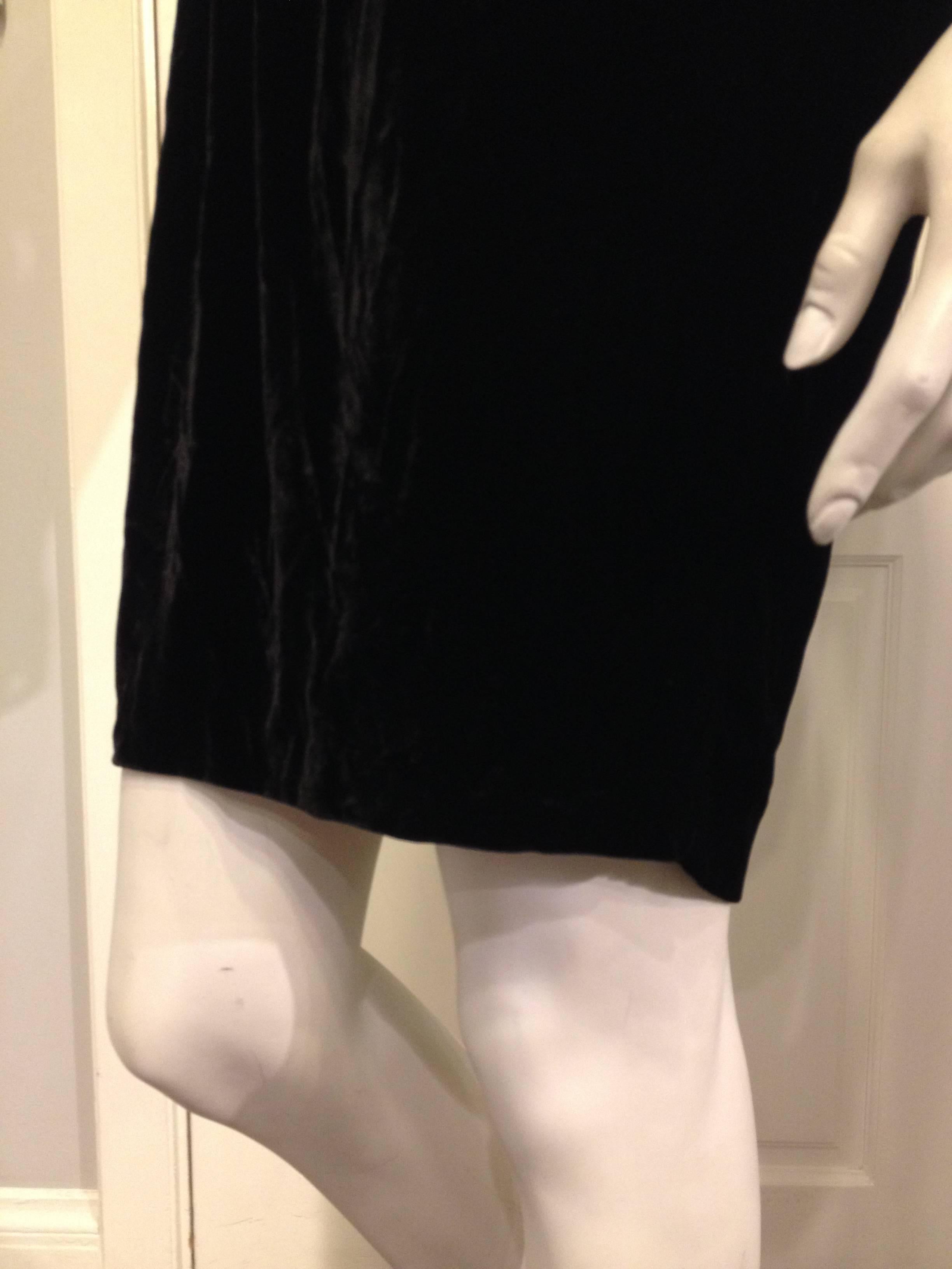 Rochas Black Velvet and White Silk Dress 3