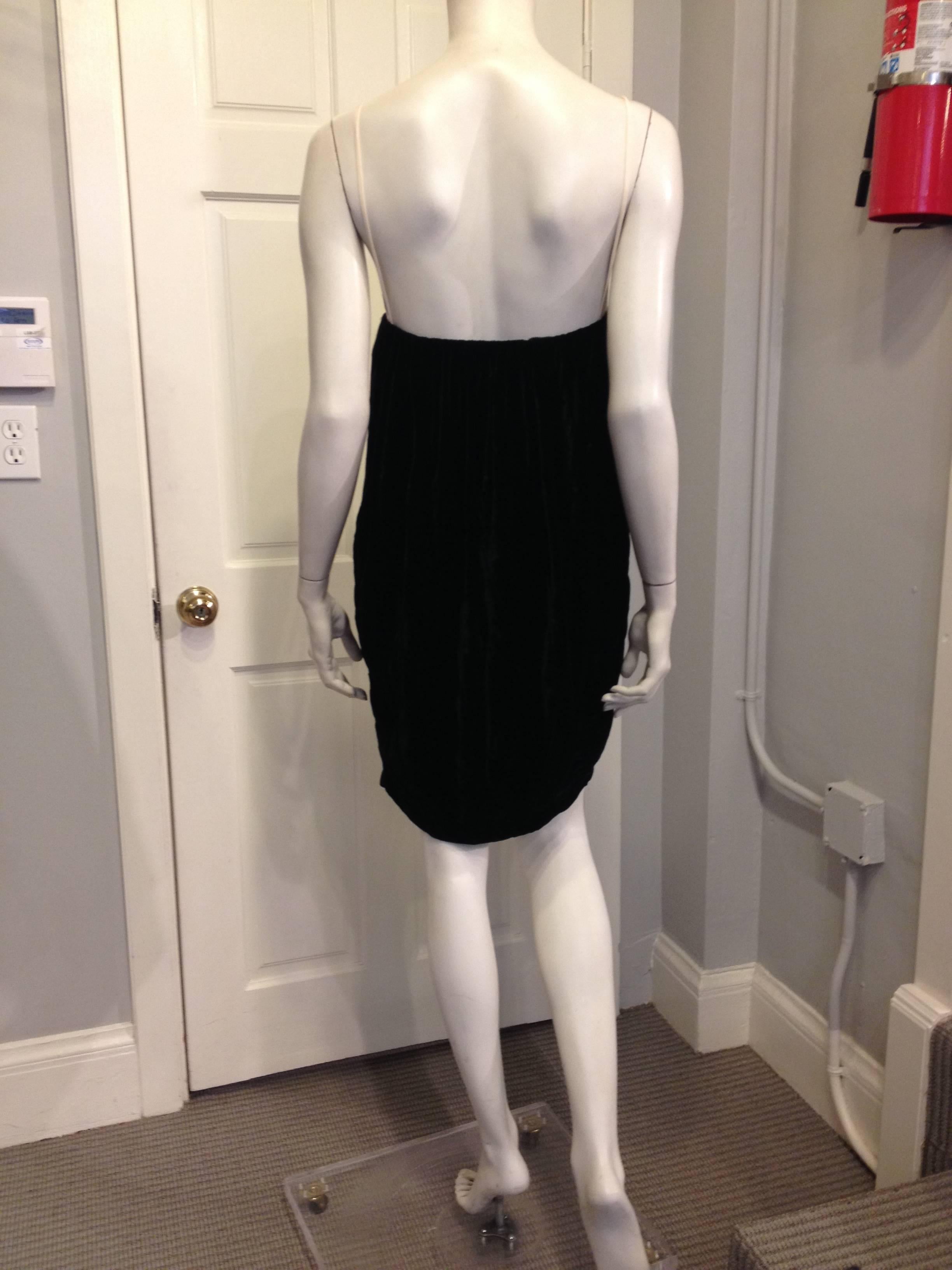 Rochas Black Velvet and White Silk Dress In Excellent Condition In San Francisco, CA