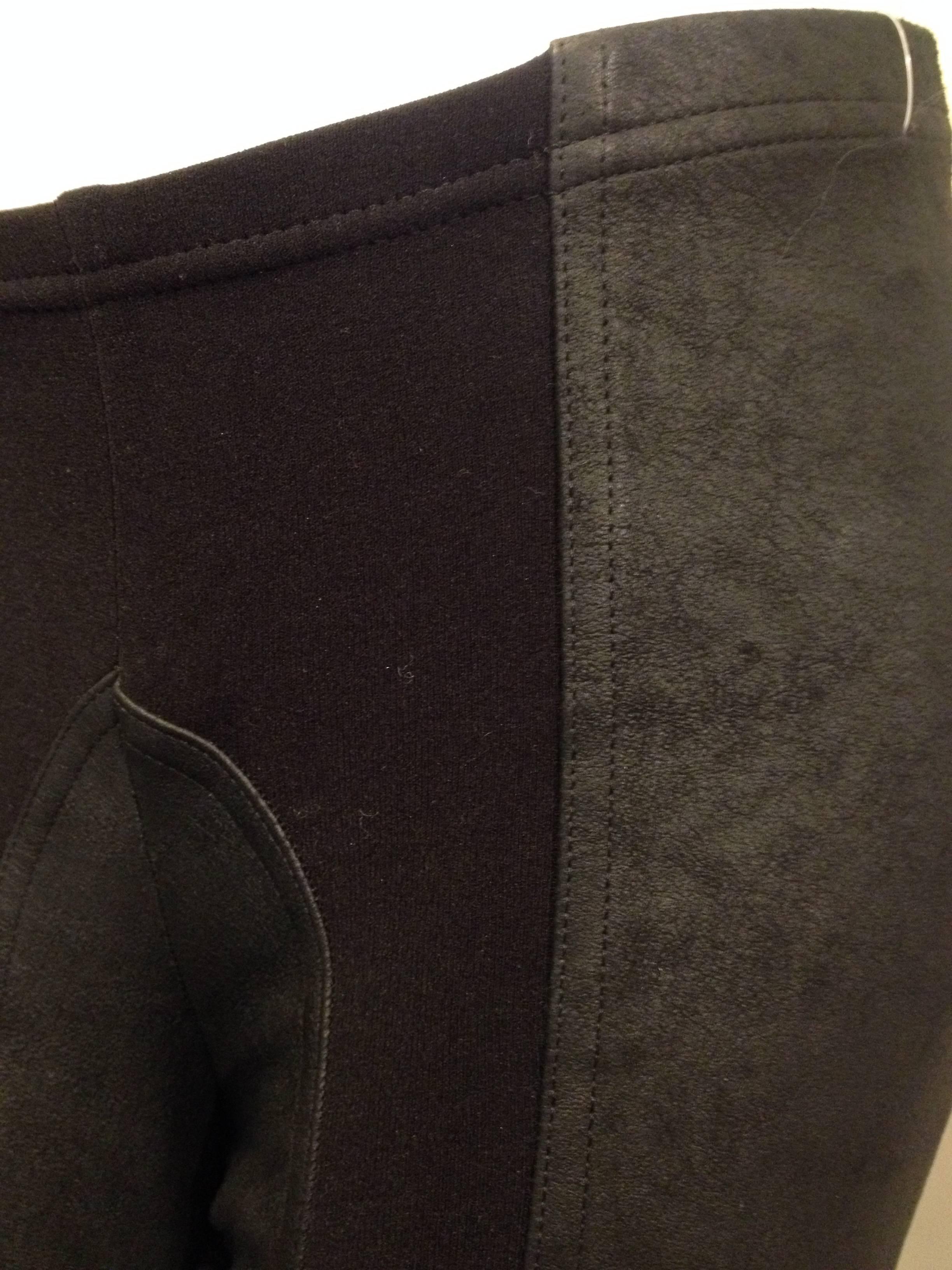 Rick Owens Black Leather Leggings In Excellent Condition For Sale In San Francisco, CA