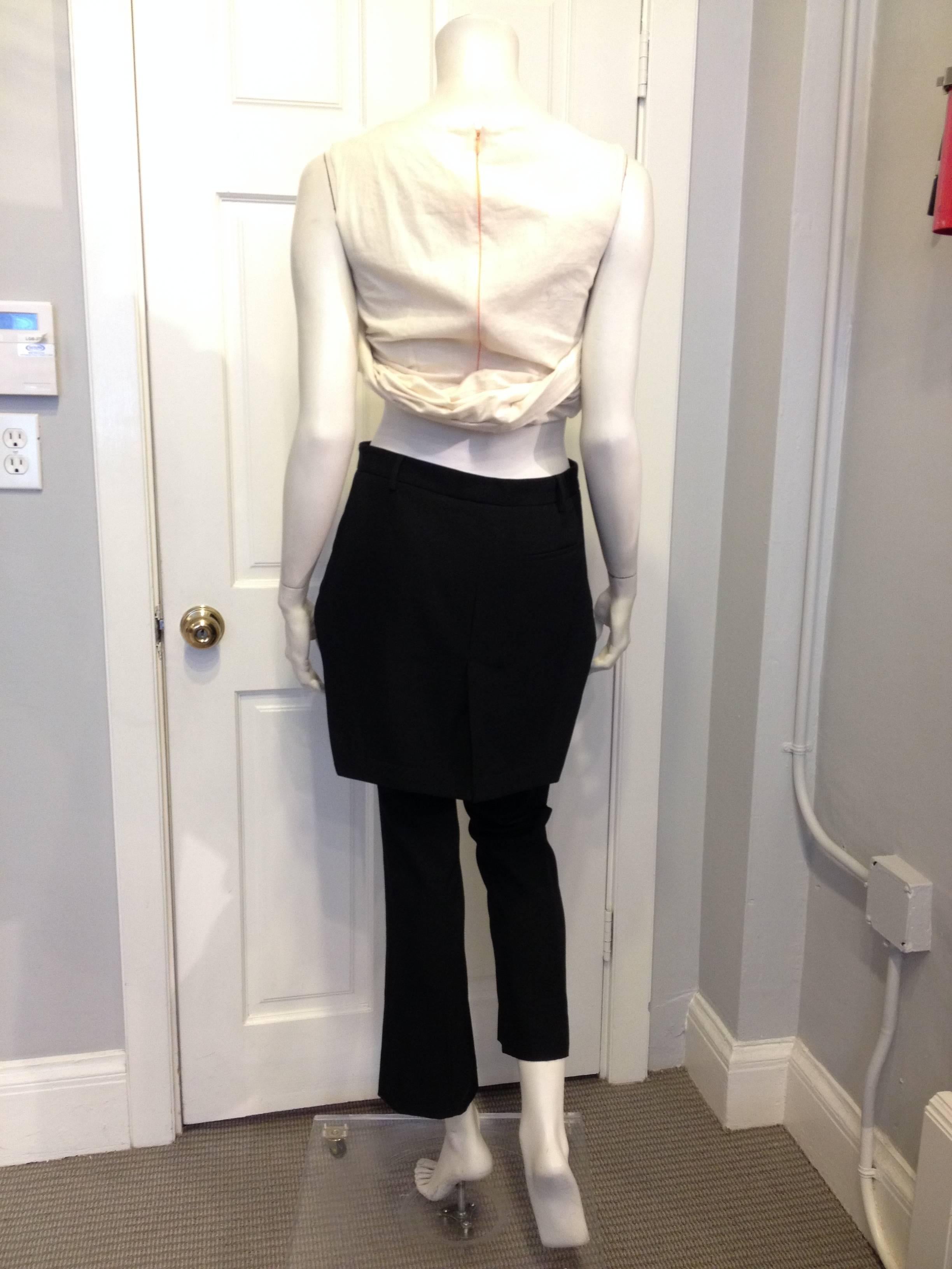 Givenchy Black Wool Pant with Tailcoat Hem In Excellent Condition In San Francisco, CA