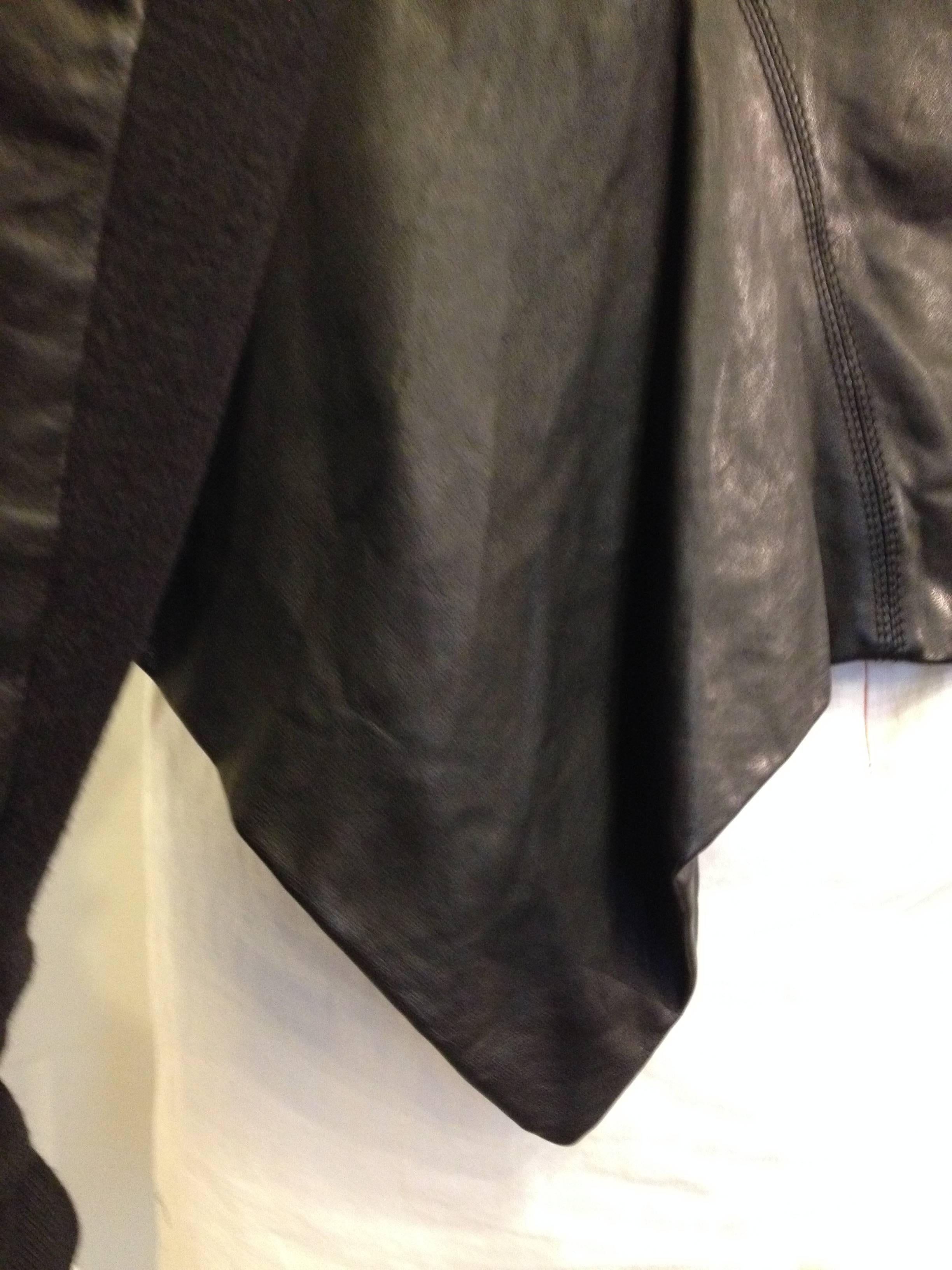 Rick Owens Black Leather Jacket 3
