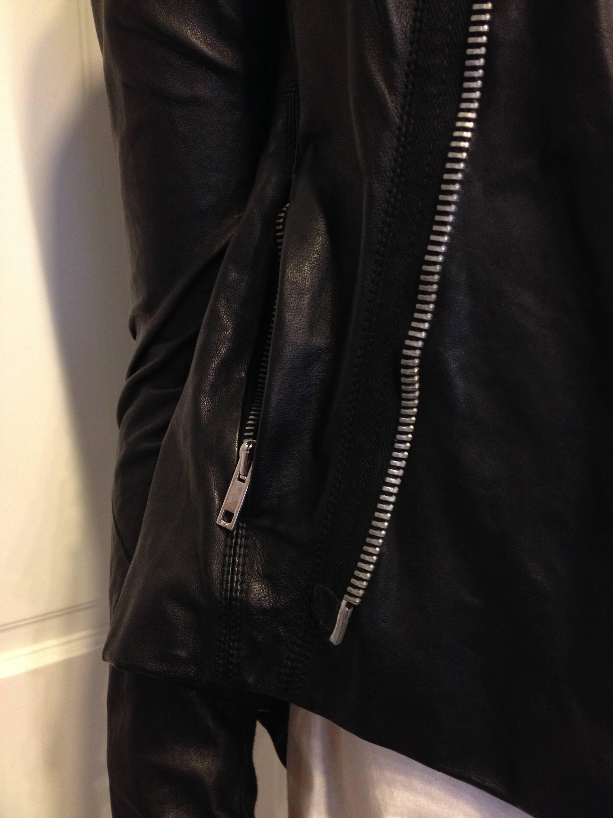 Rick Owens Black Leather Jacket 1