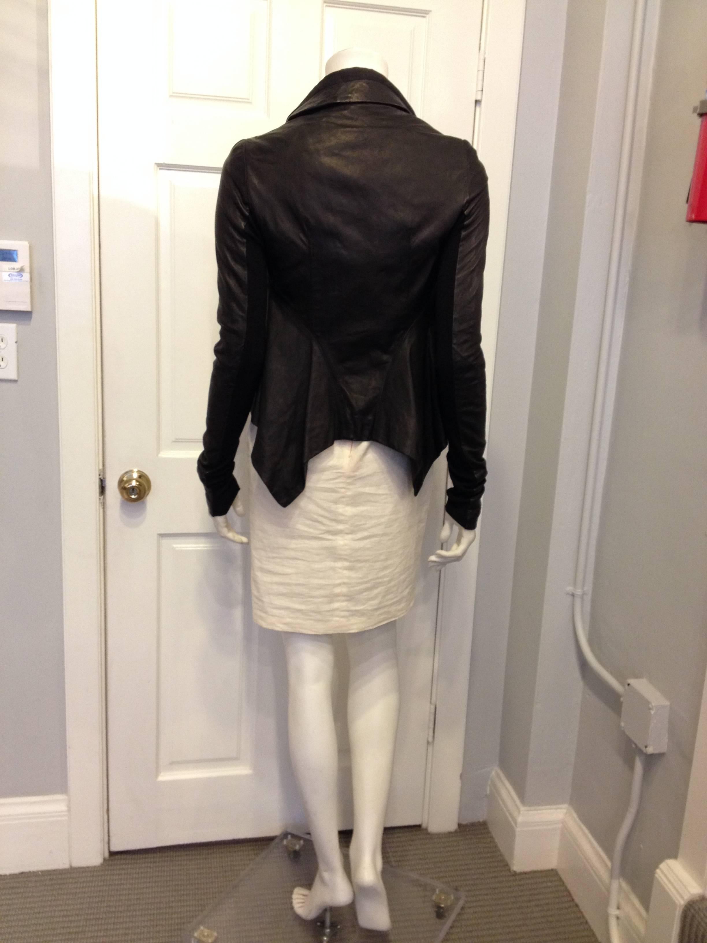 Rick Owens Black Leather Jacket In New Condition In San Francisco, CA